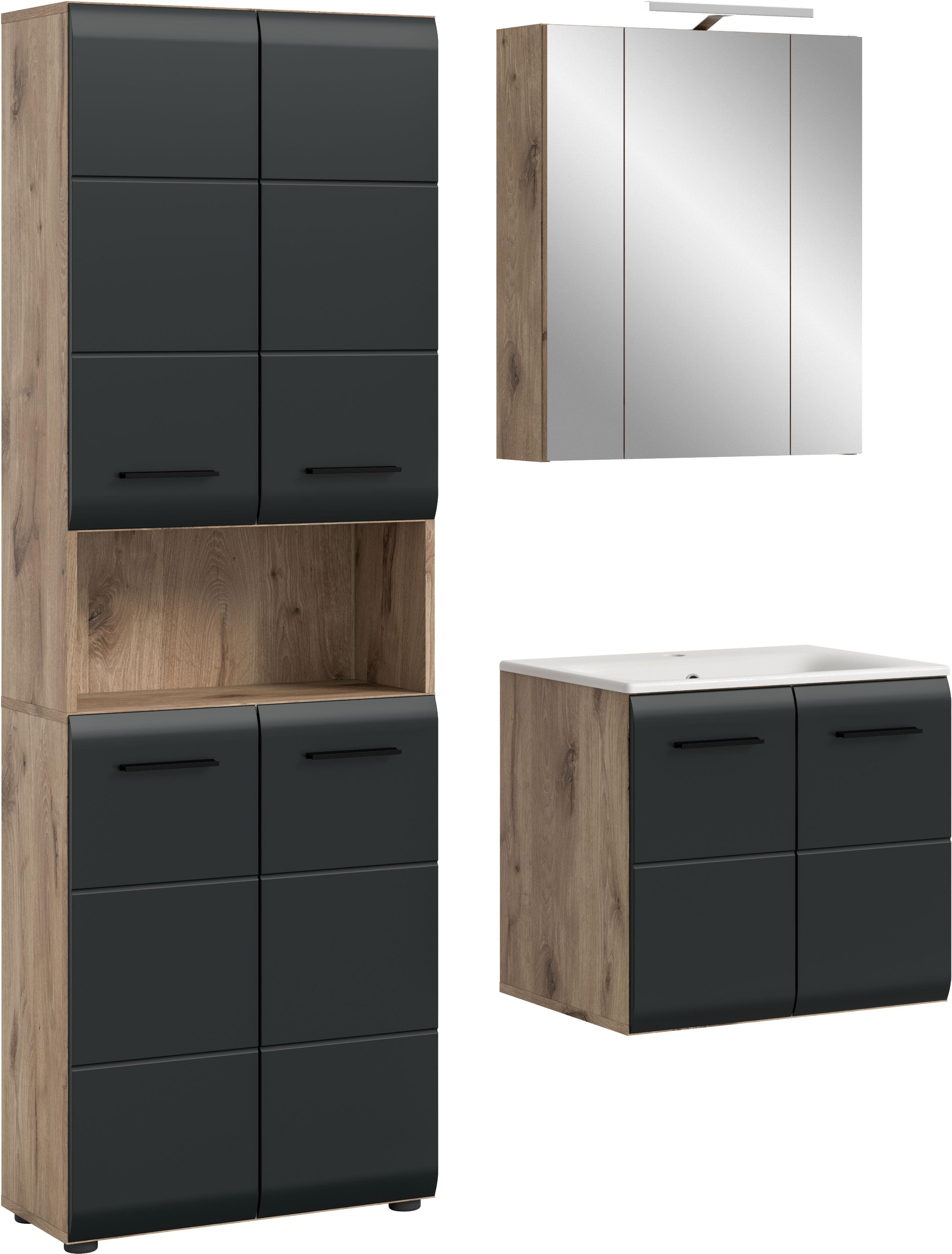Badezimmer-Set INOSIGN Nox Oak NB Schwarz Matt