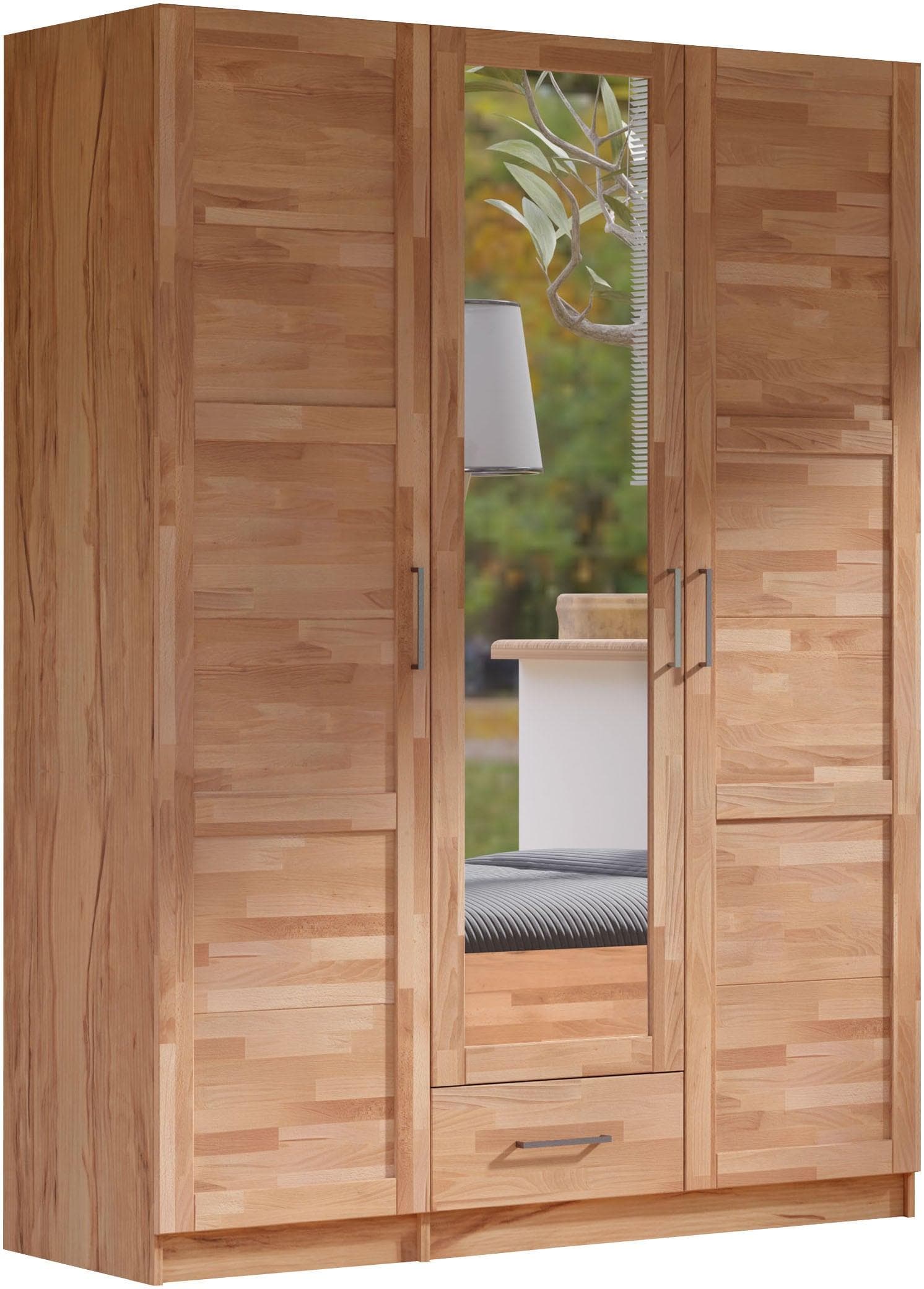 Home Affaire Kleiderschrank Sabrina: Landhausstil mit Spiegel & Schubladen