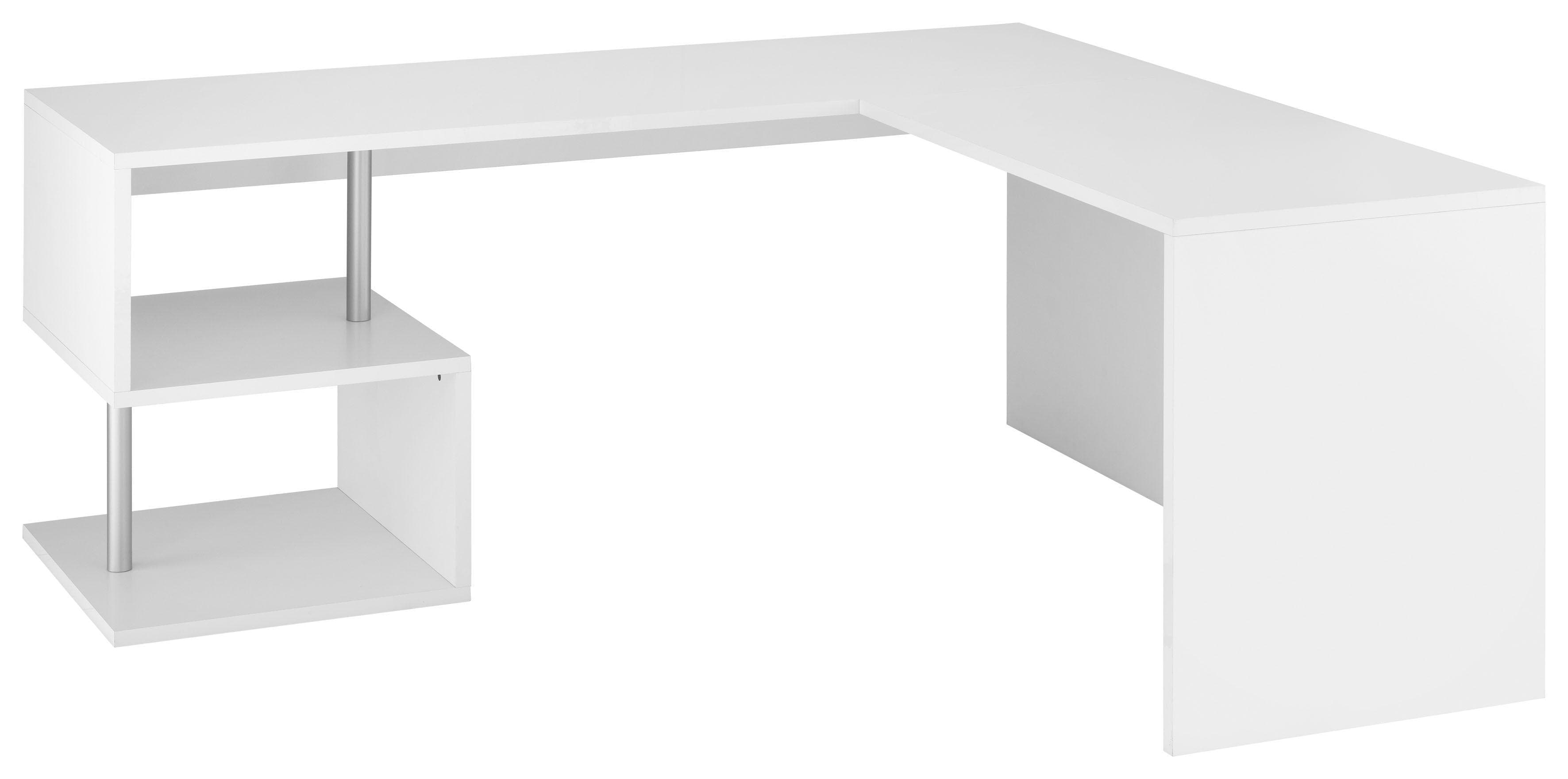 Home Affaire Eckschreibtisch ESSE Weiß Hochglanz Modern