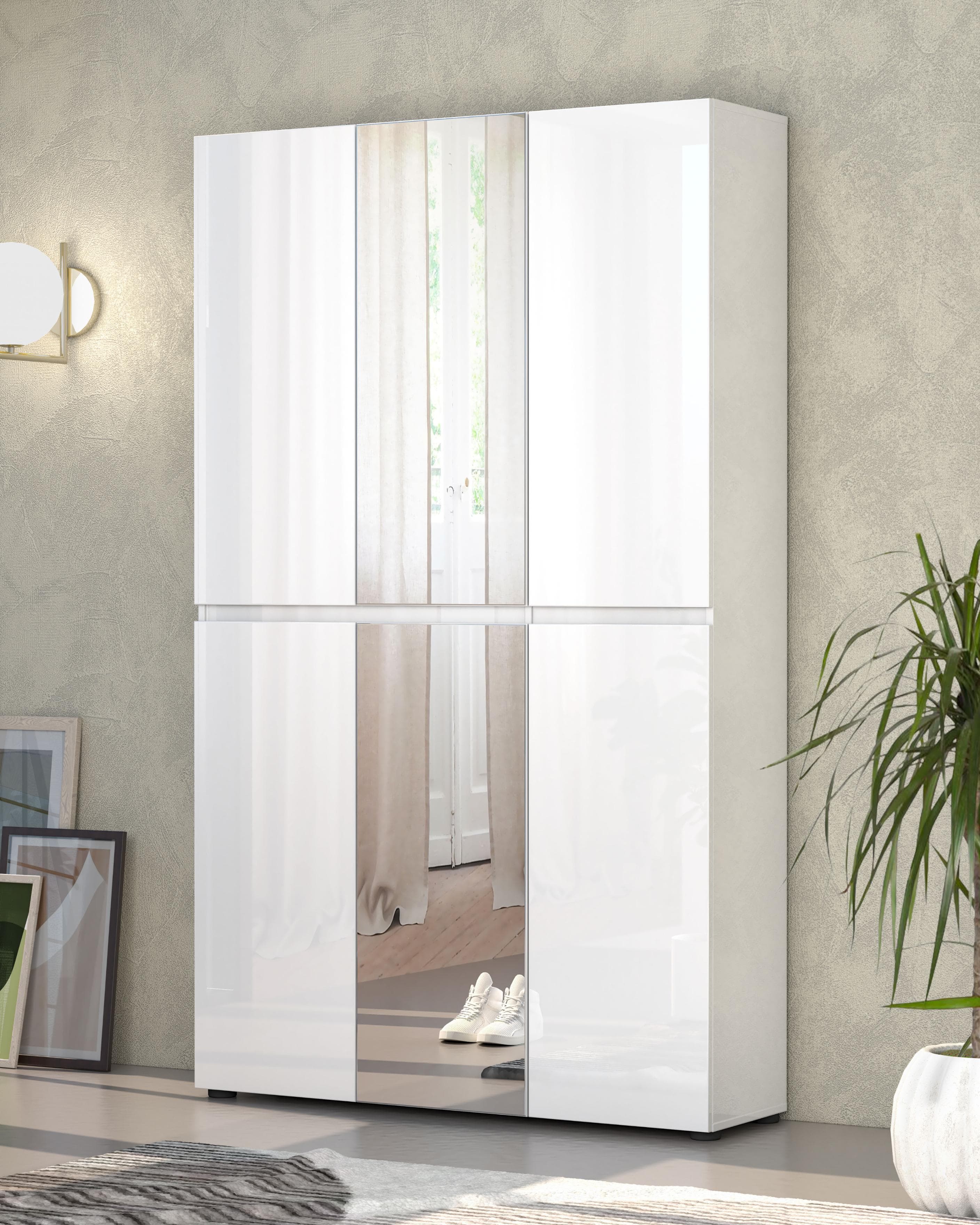 INOSIGN Schuhschrank Mister: Moderner Schuhkommode mit Spiegel