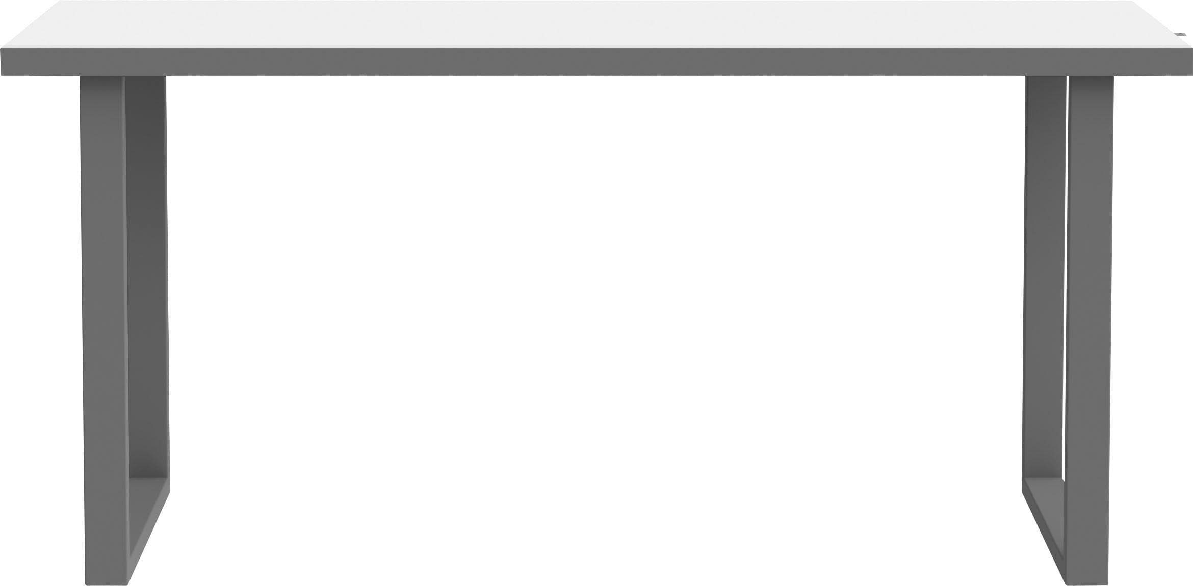 Schreibtisch FORTE 'Keflav' Weiß/Uni Wolfram Grau