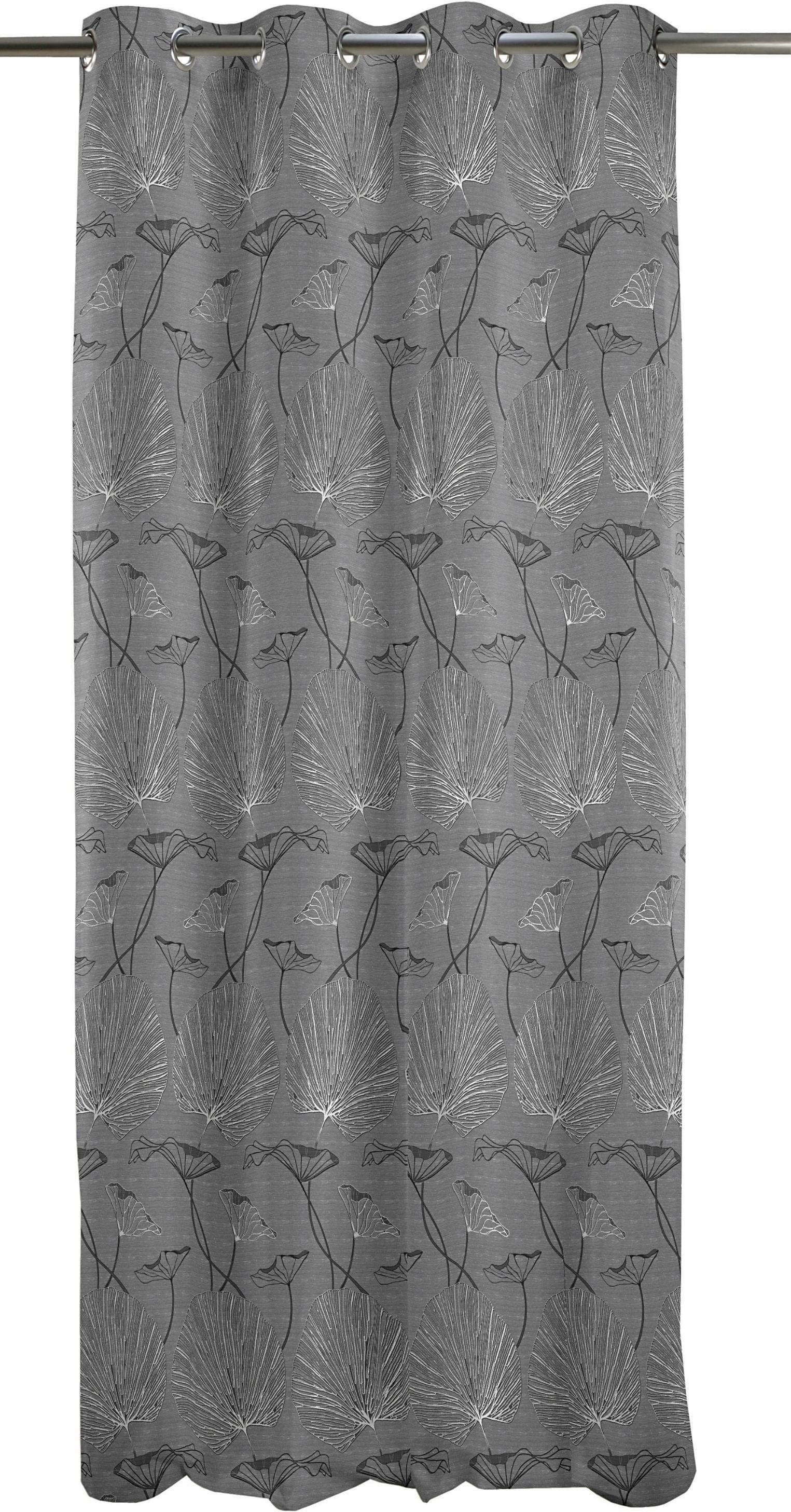 APELT Vorhang Nora Grau Jacquard Ösenschal 135x245 cm