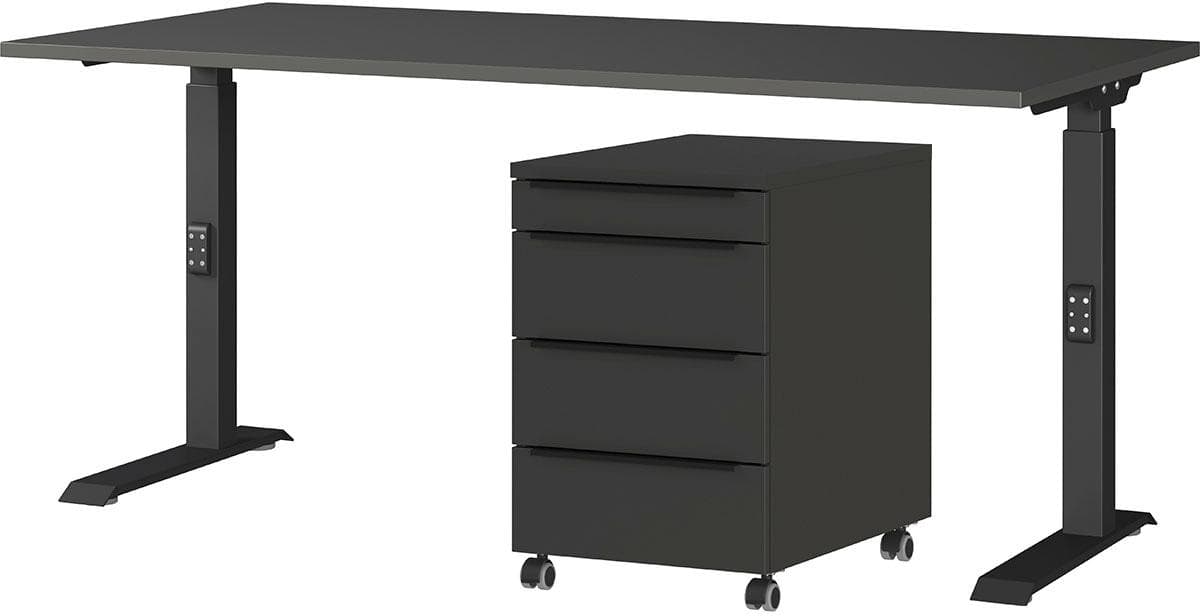 GERMANIA Büromöbel-Set Mailand Höhenverstellbar Grau Metall
