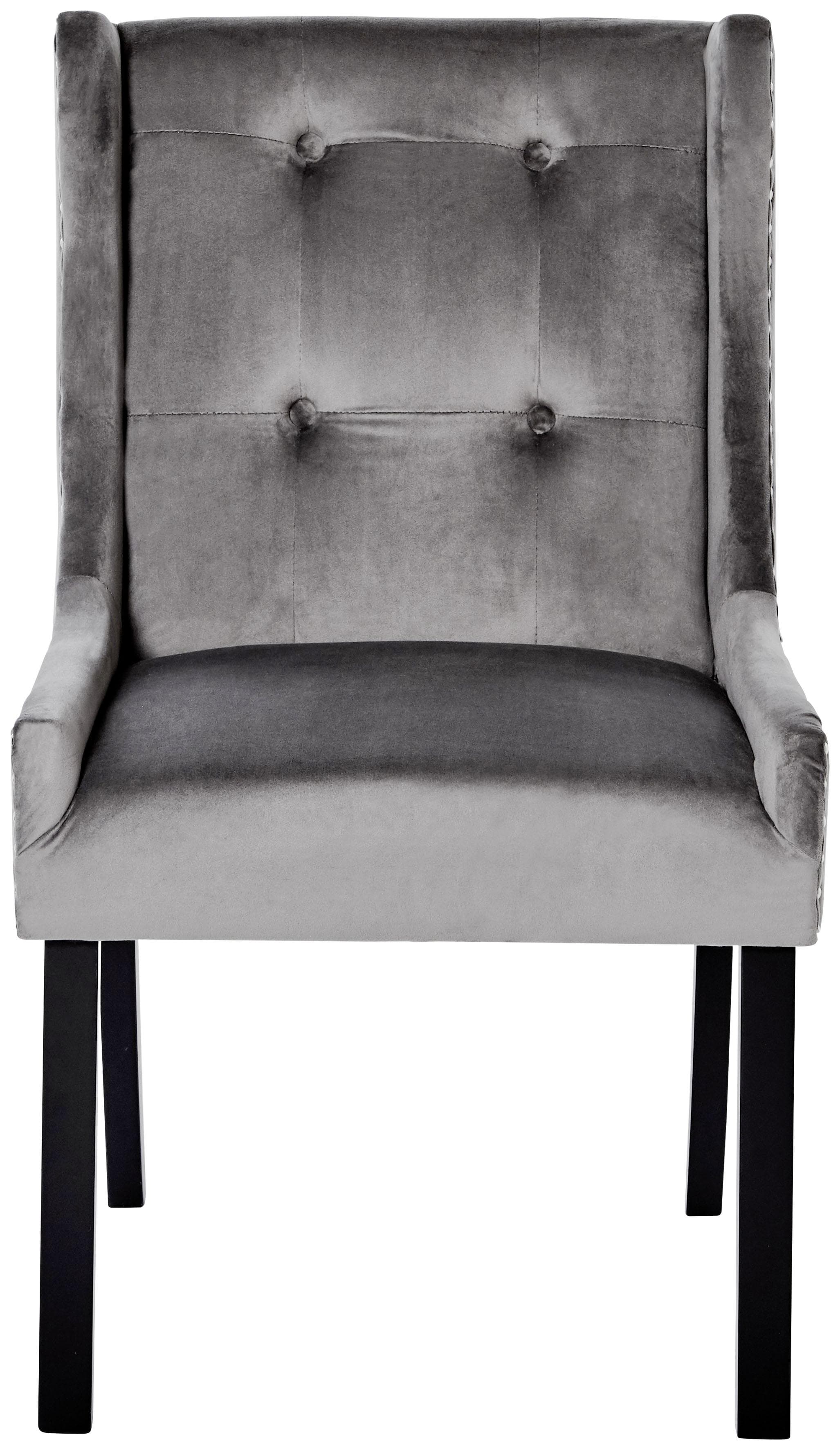 JAHNKE Esszimmerstuhl SAVIK NORFOLK Anthrazit Samt mit Griff