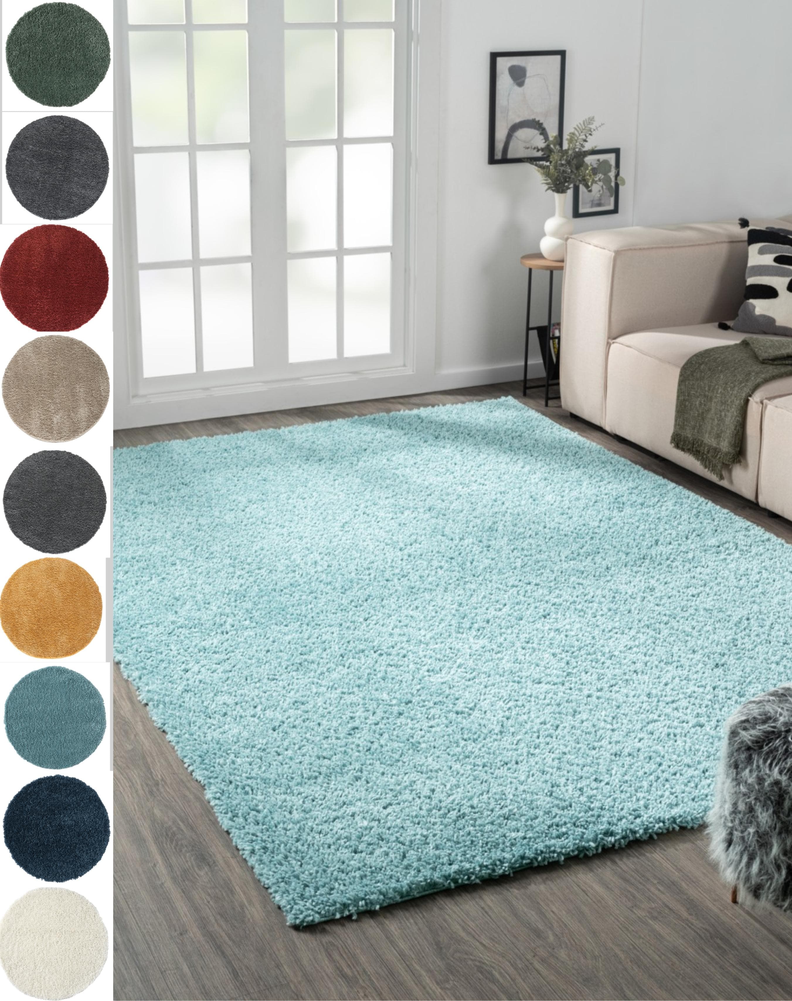 My Flair Hochflor-Teppich My Shaggy Hellblau Uni