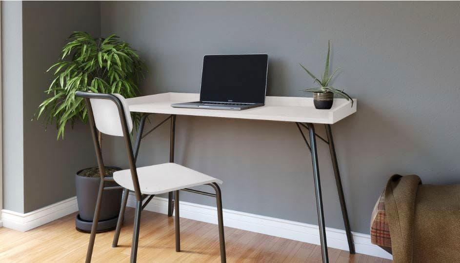 WOODMAN Schreibtisch Rayburn Weiß Anthrazit