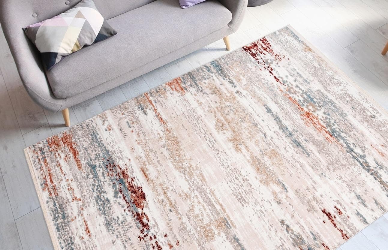 ME GUSTA Teppich Akropolis 325 Vintage Grau Lachsrosa Polyester