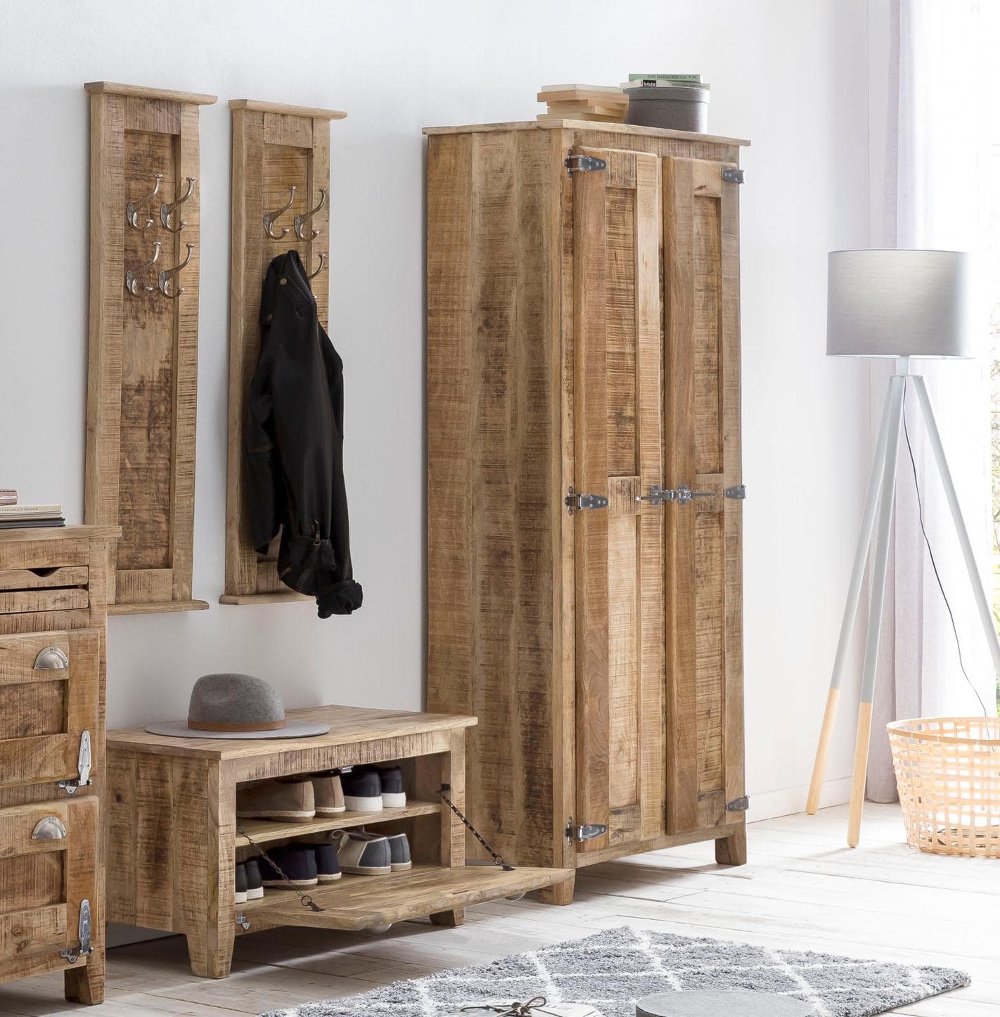 Garderoben-Set SIT Frigo beige Natur Massivholz
