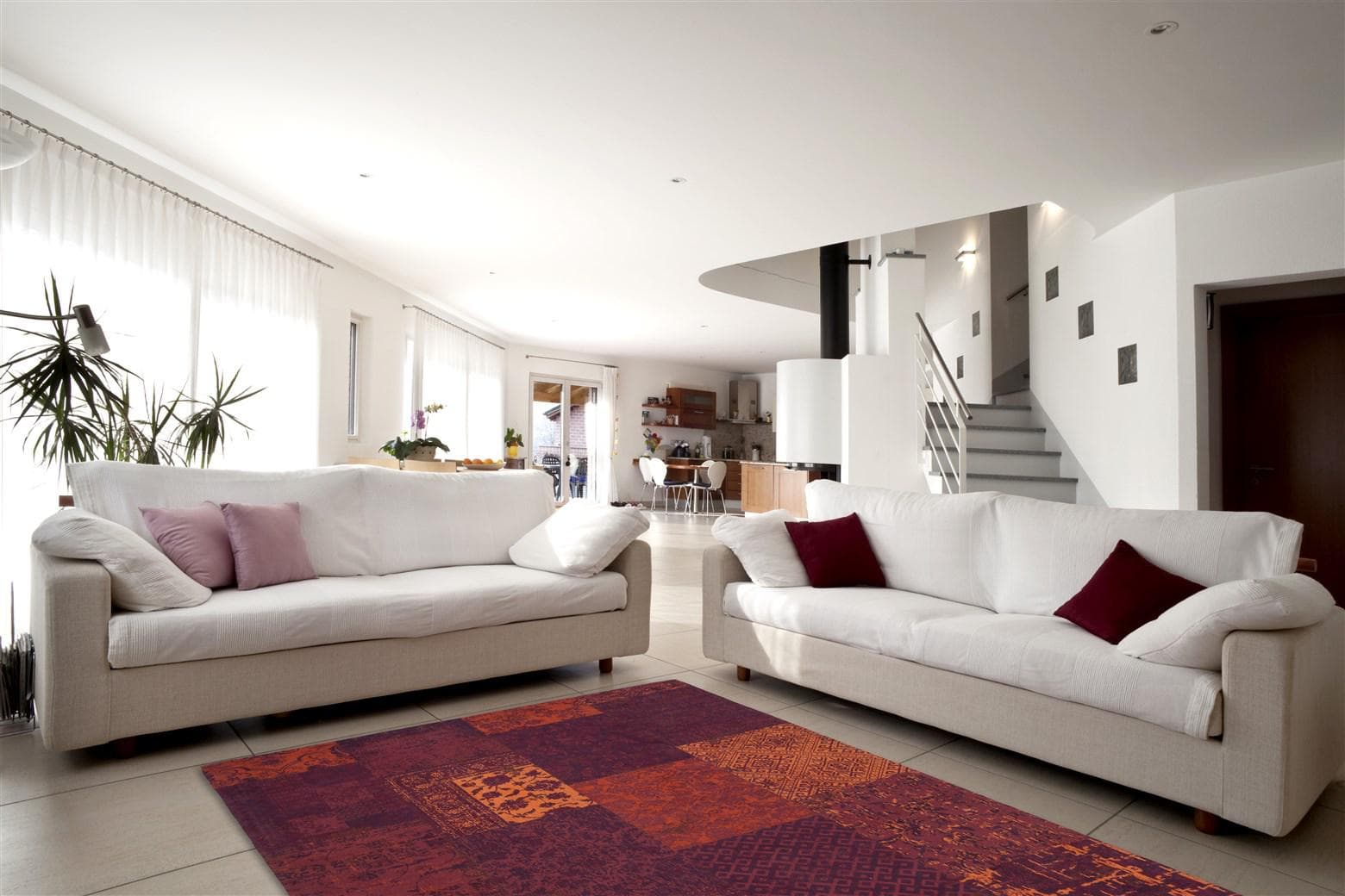 KAYOOM Symphony 160 Vintage Teppich Rot Handgewebt Baumwolle