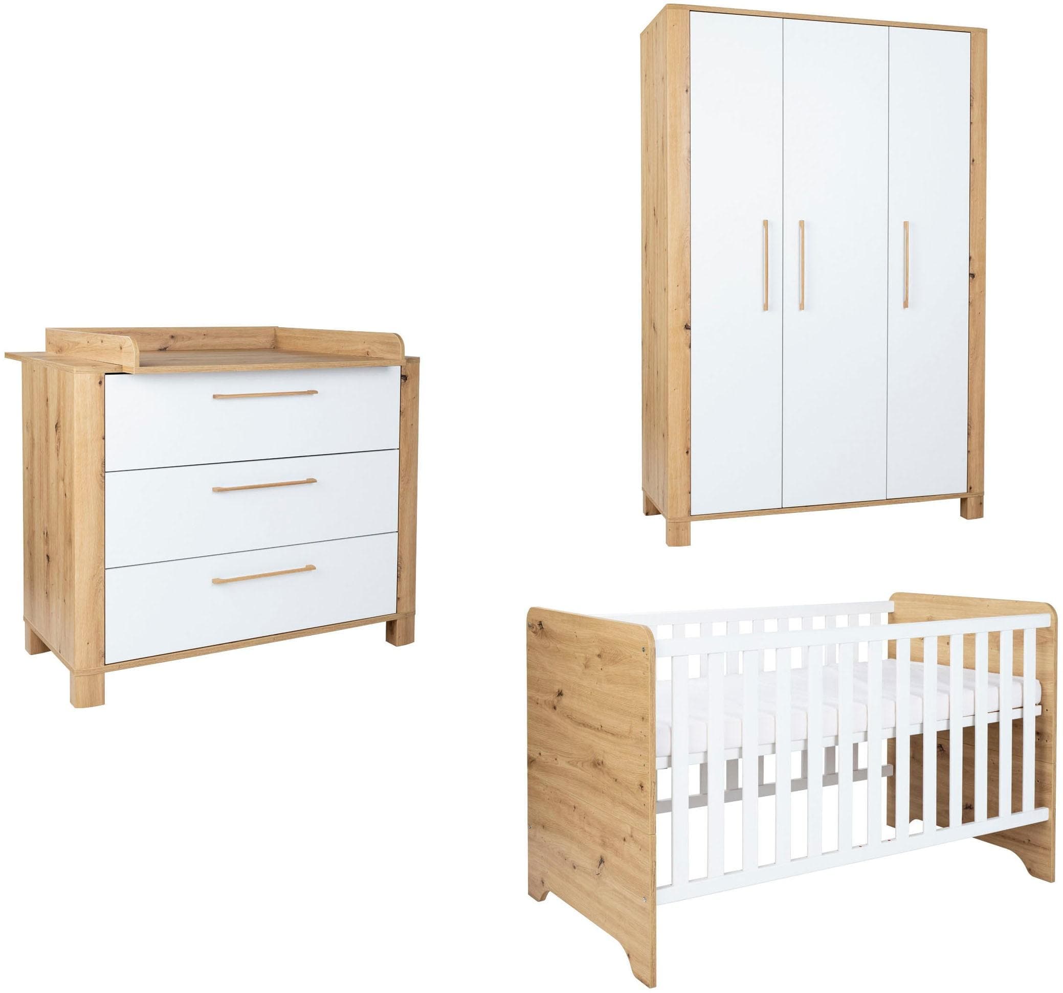 Arthur Berndt Babyzimmer-Komplettset Marlon: Kinderbett, Wickelkommode & Kleiderschrank