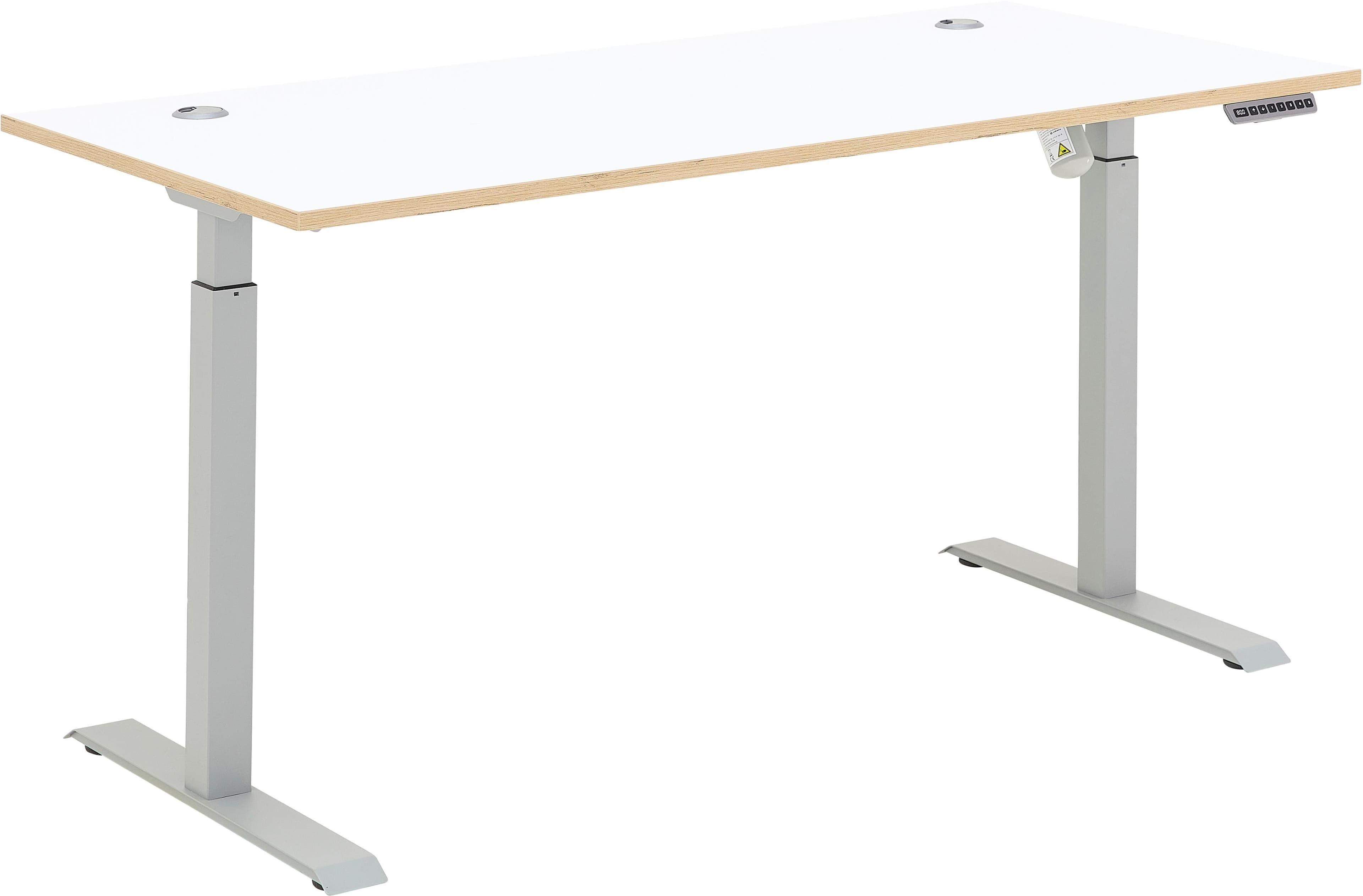 Innostyle Memphis Schreibtisch 160x72x77cm Weiß Artisan Eiche Höhenverstellbar