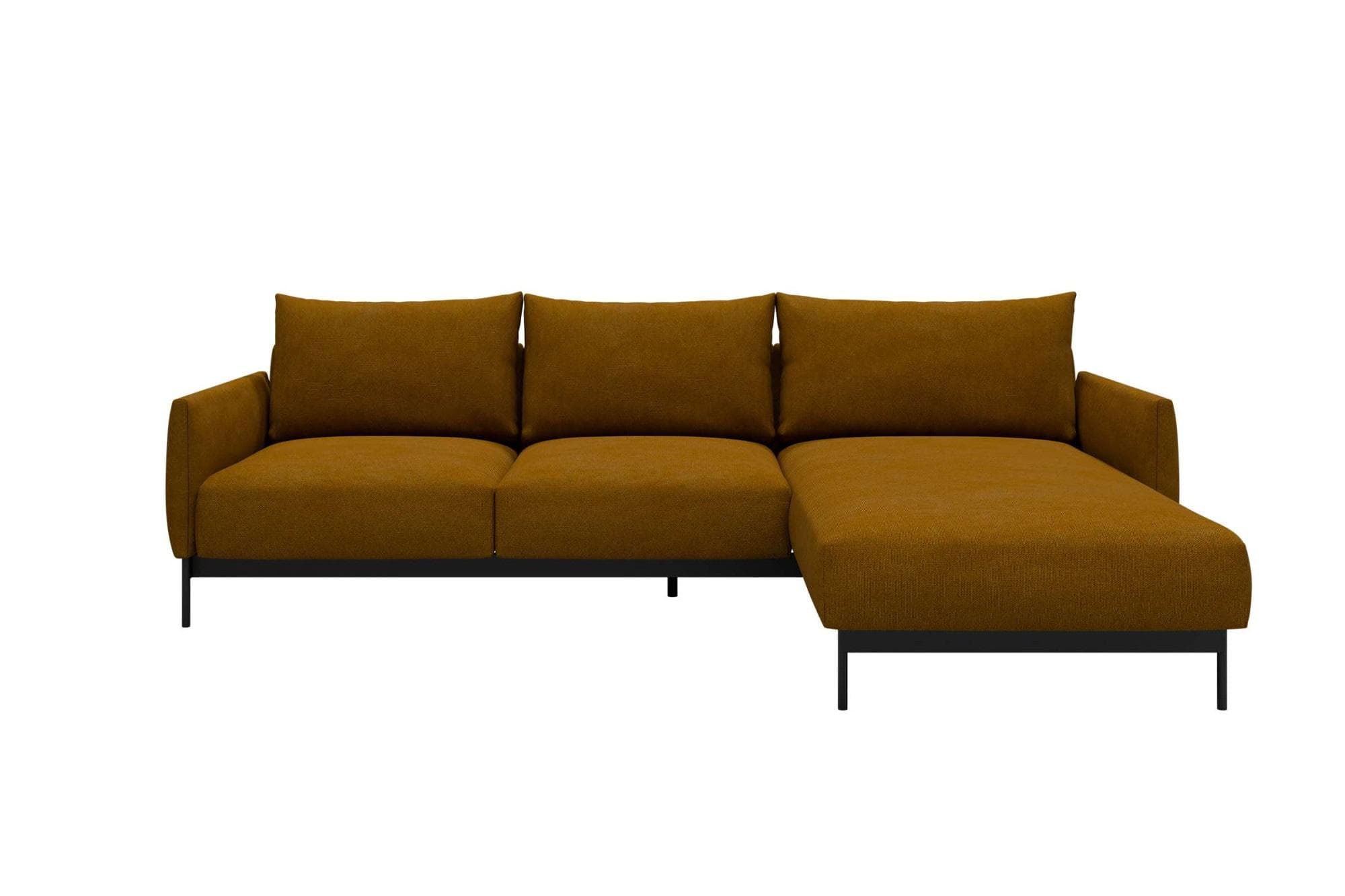 Ecksofa TENKSOM Tokey Polsterecke Couch Recamiere Aprikose