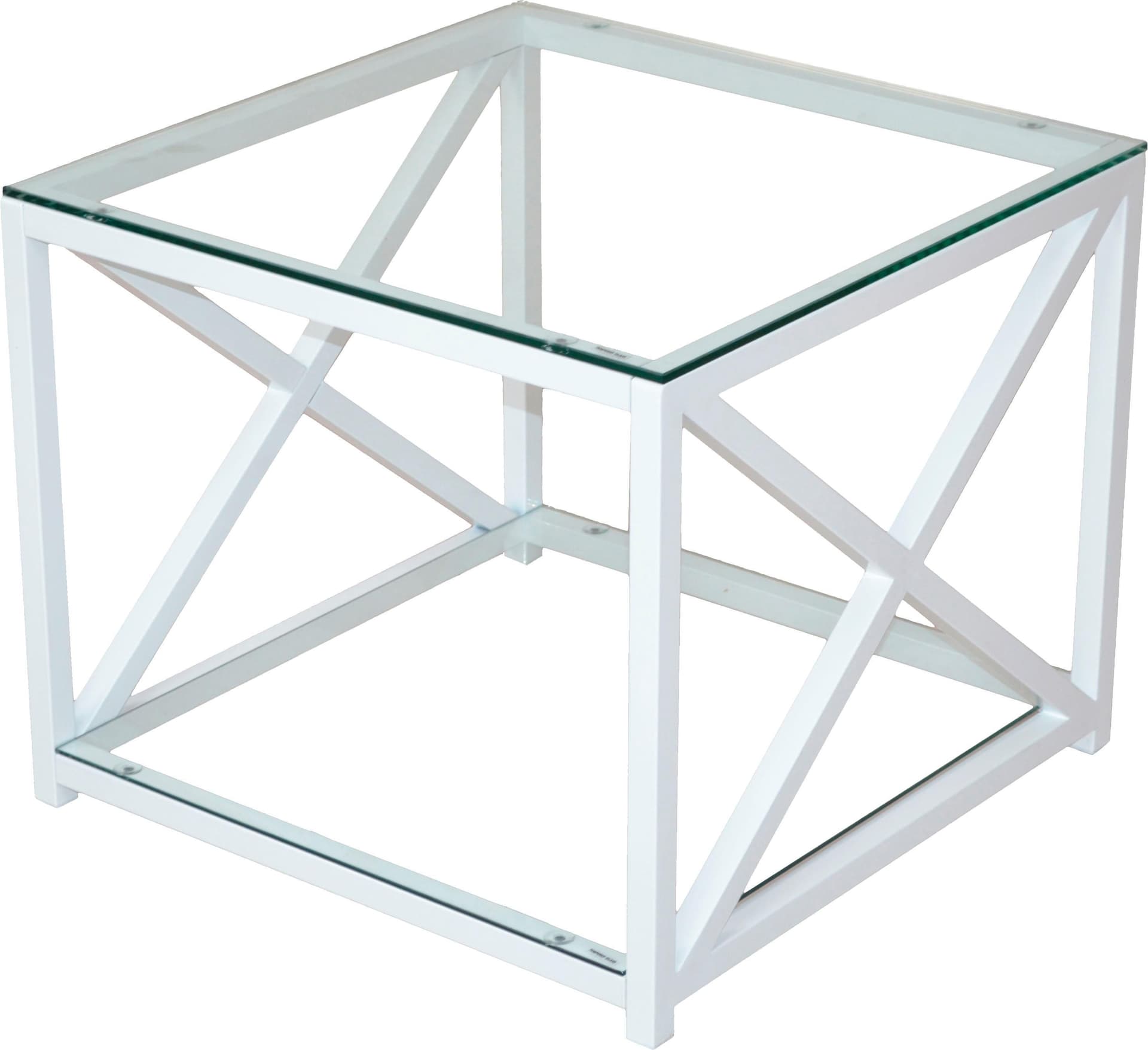 Beistelltisch HOME AFFAIRE weiß Metall Glas