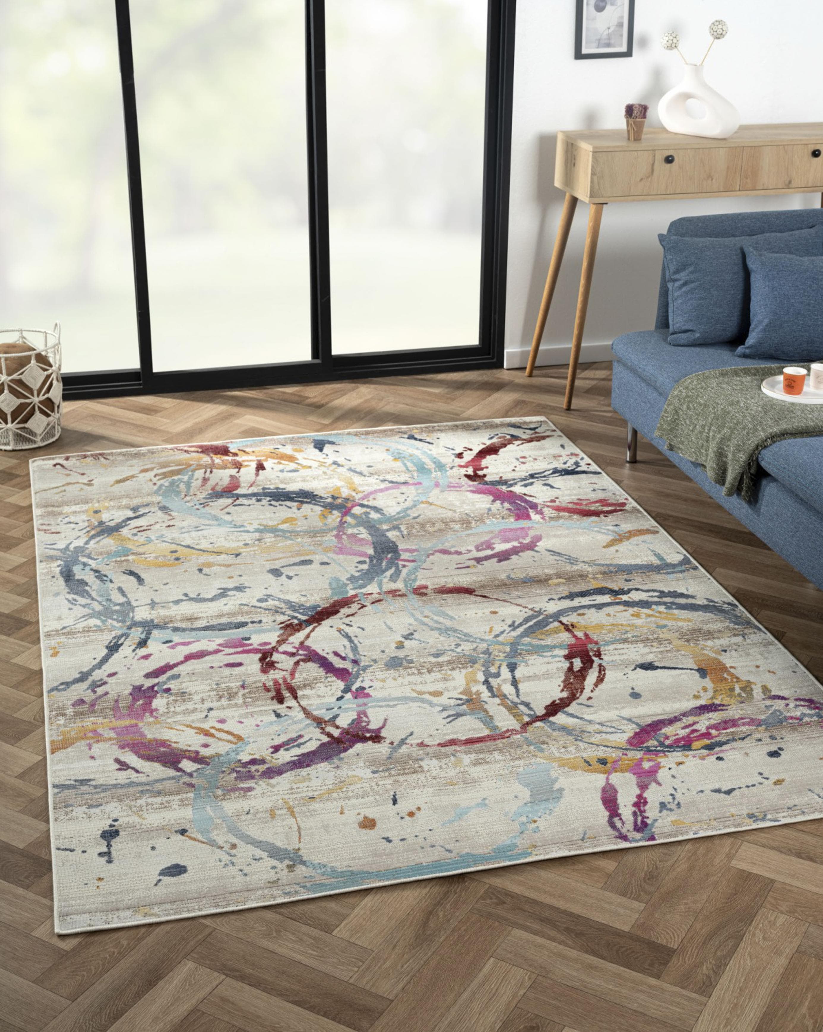MyFlair Teppich Aurora 5 Bunt Polypropylen Modern Used Look