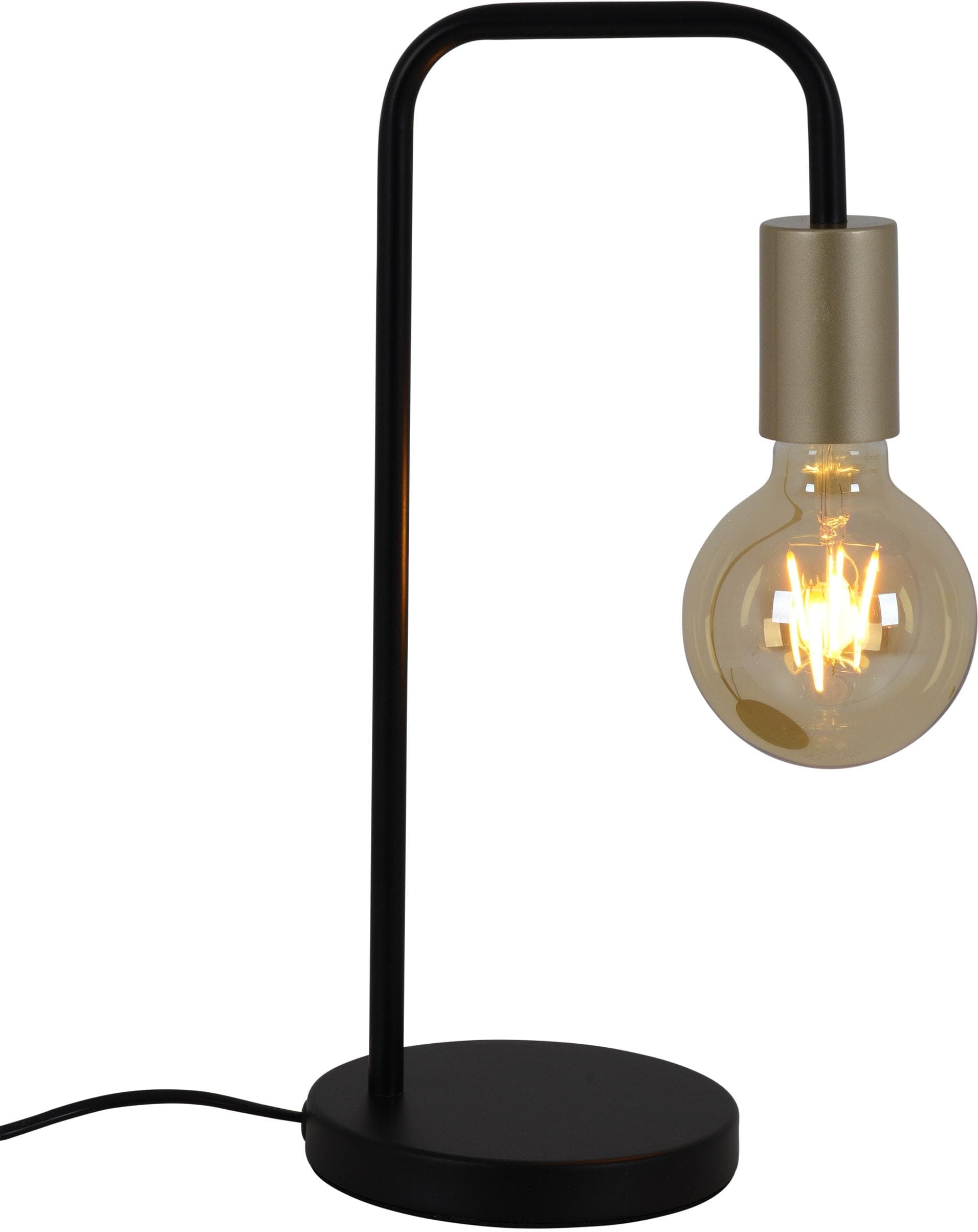 NÄVE Tischleuchte Modo Schwarz Gold Metall Glas