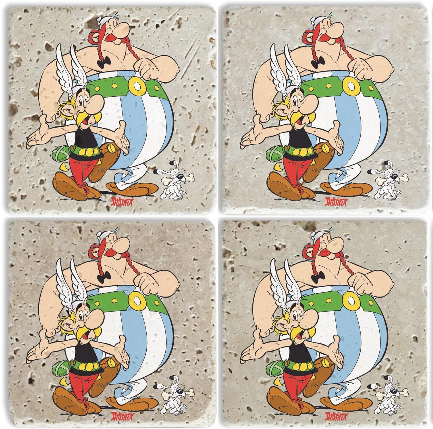 Getränkeuntersetzer LUCKYLINDE Asterix und Obelix mit Idefix Fliesen Steine