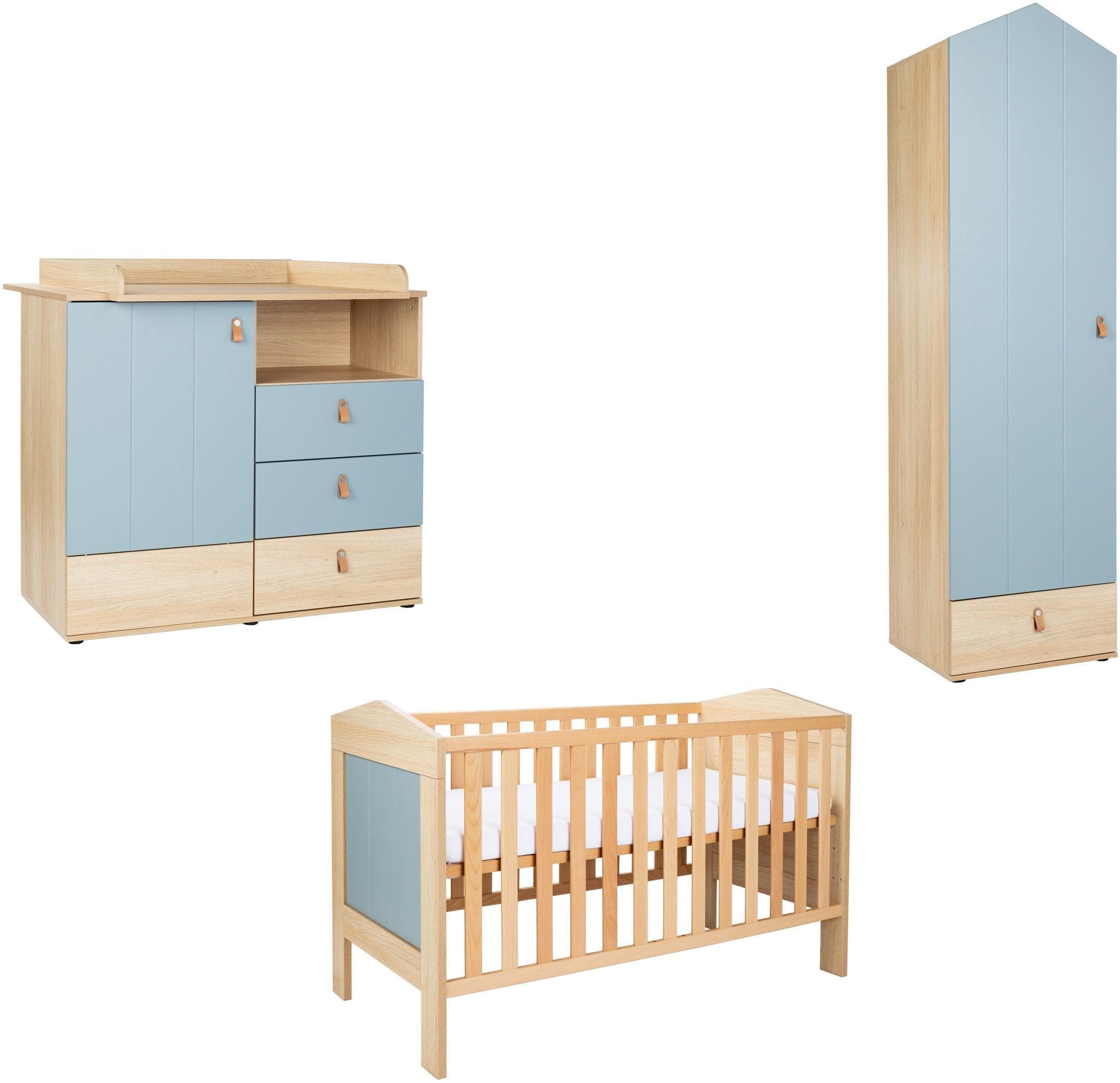Arthur Berndt Babyzimmer-Set Roofy 3-teilig mit 1-türigem Kleiderschrank