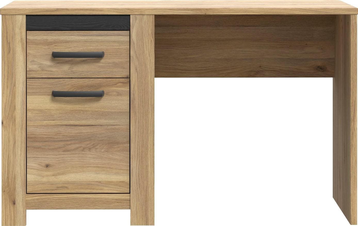 FORTE Schreibtisch Cayetano Braun Eiche Holzwerkstoff