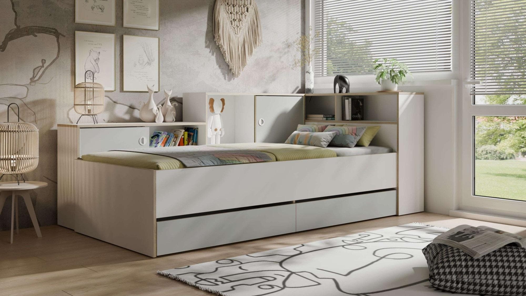 Home affaire Jugendbett ELLETE Stauraumbett 90x200 cm