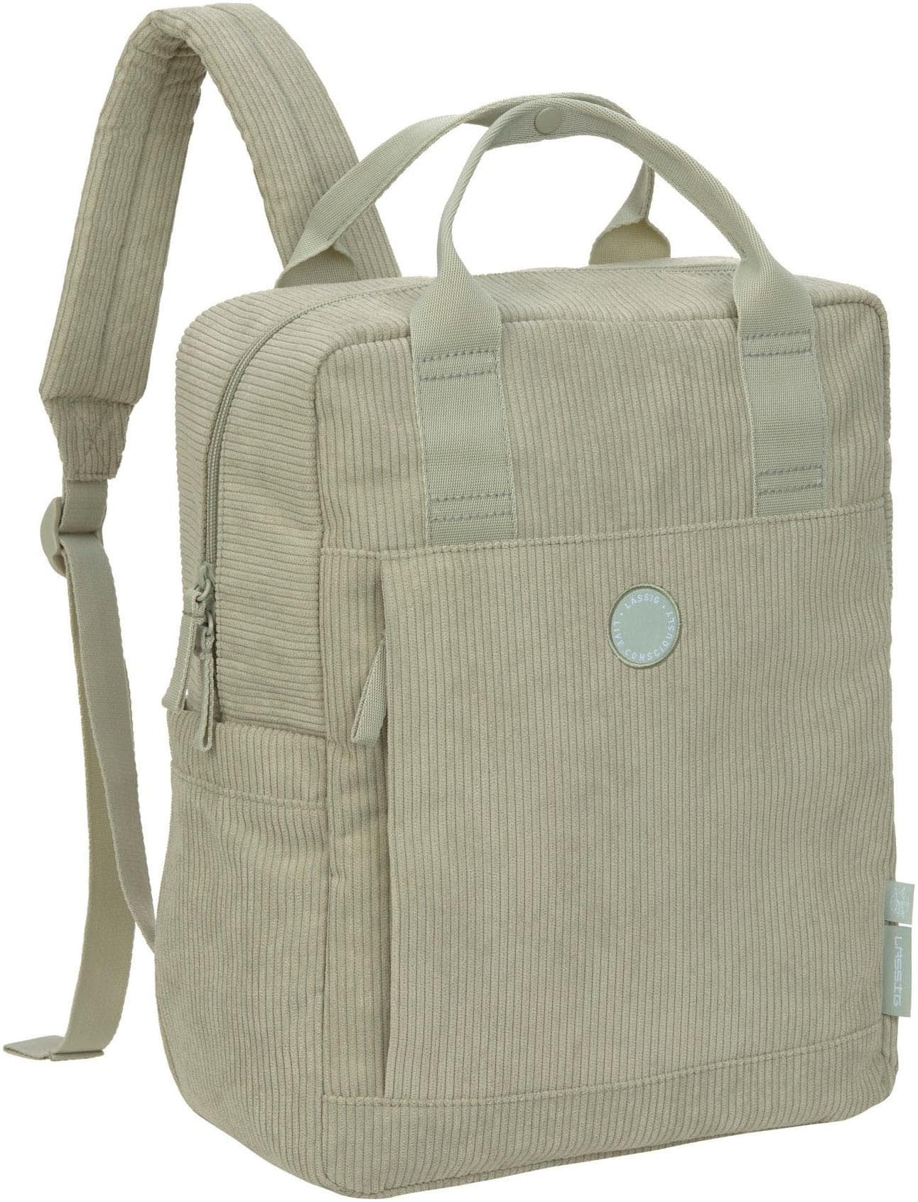 LÄSSIG Vividal Backpack Cord Wickelrucksack khaki