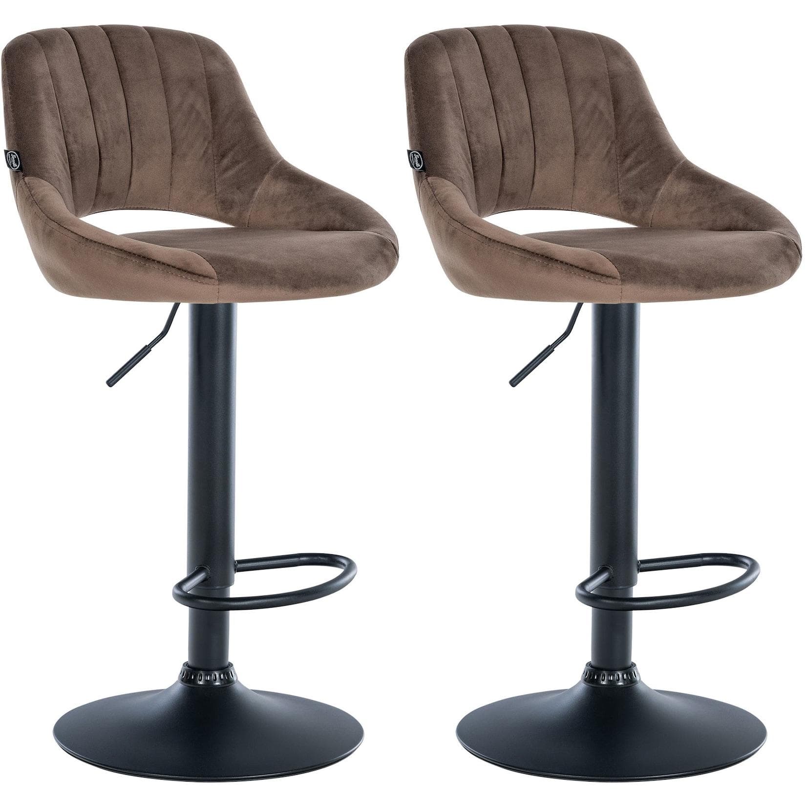 CLP Barhocker 2er Set Milet Samt höhenverstellbar drehbar