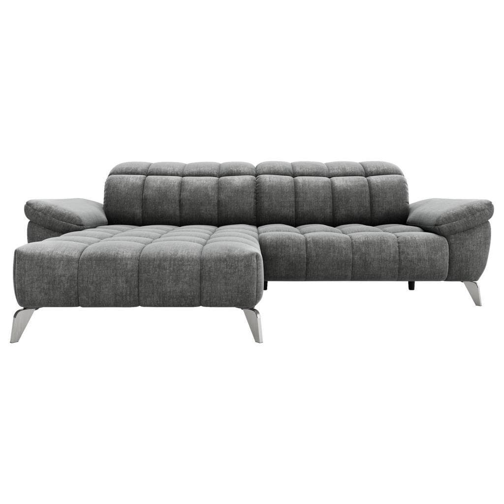 Xora Ecksofa Dunkelgrau 3-Sitzer mit Relaxfunktion