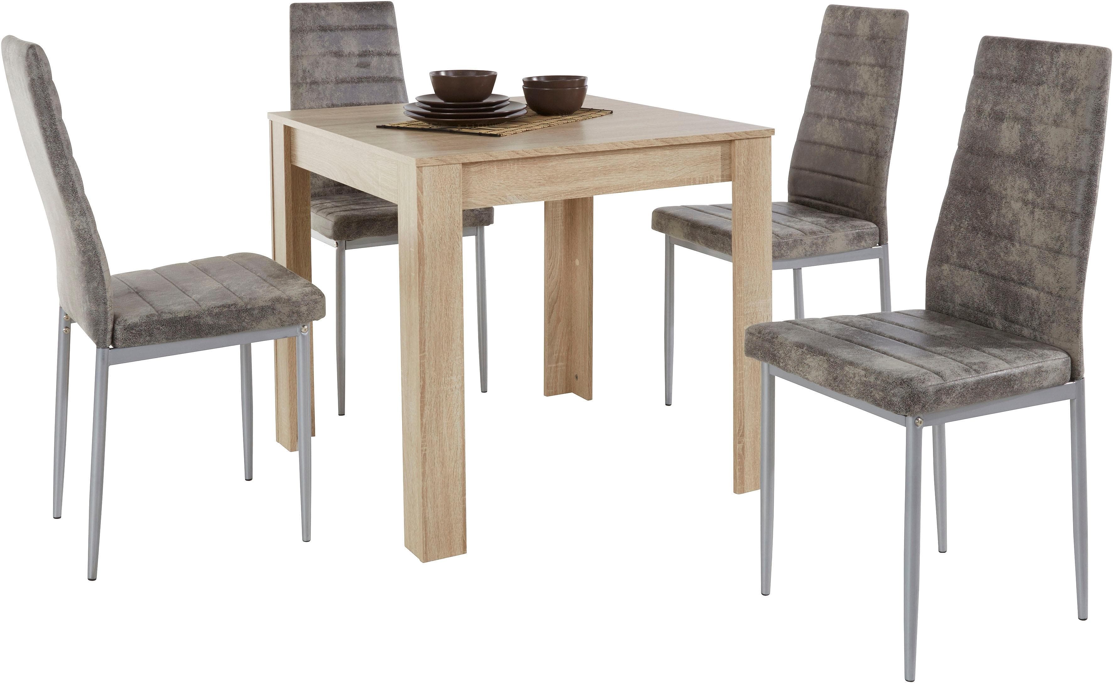 OTTO HOME Essgruppe Grau Eichefarben 4-tlg. Modern