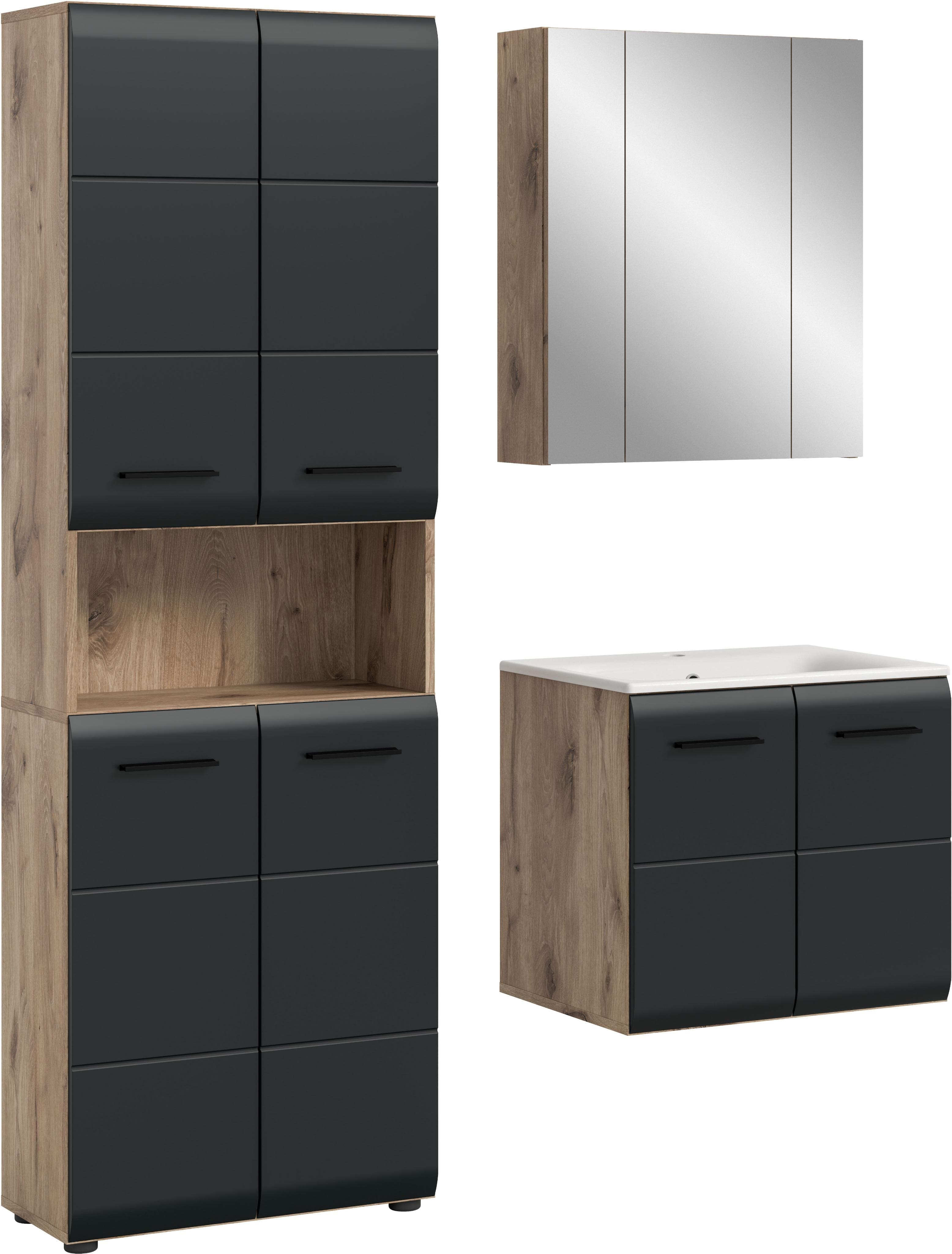 Badezimmer-Set INOSIGN Nox Oak NB Schwarz Matt
