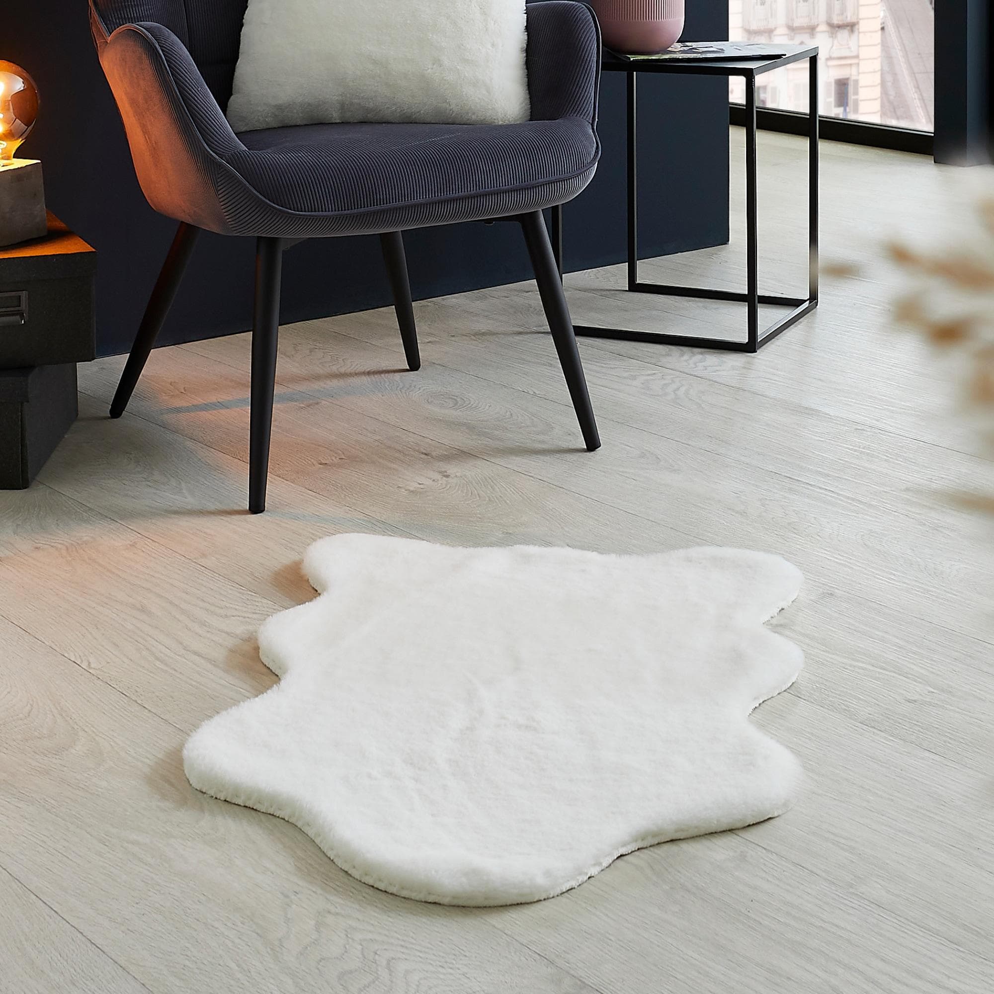 OTTO HOME Fellteppich Lugano Weiß Kuschelig Polyester