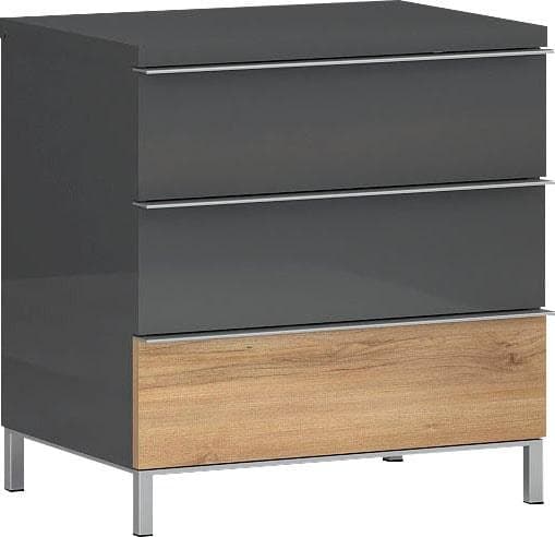 Moderne Nachtkonsole aus Spanplatte mit UV-Lackierung und Onyx