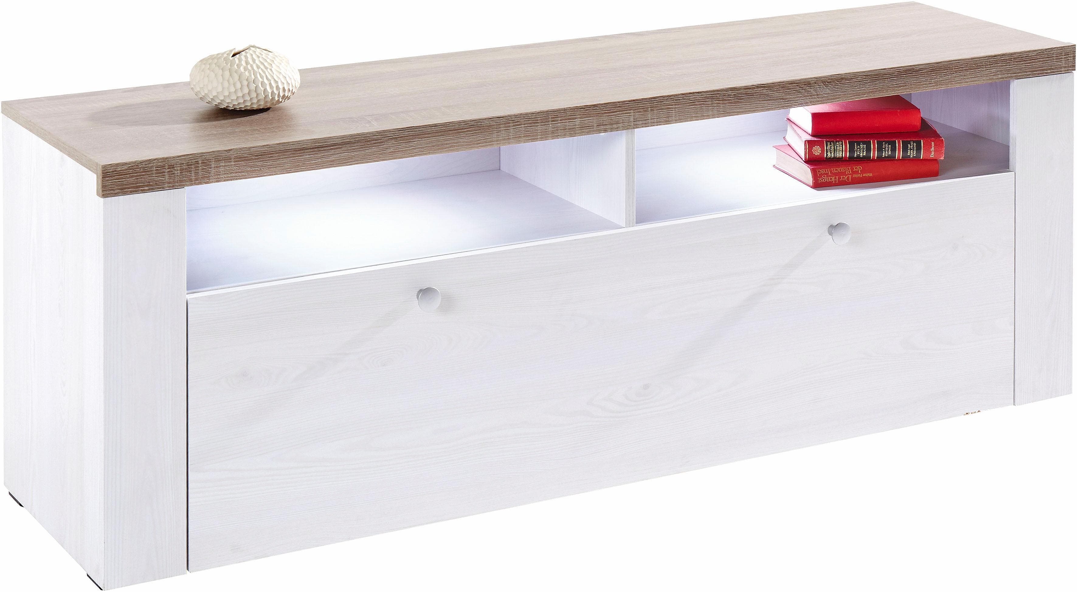 OTTO home Lowboard Larona TV Board Weiss Eiche 140cm