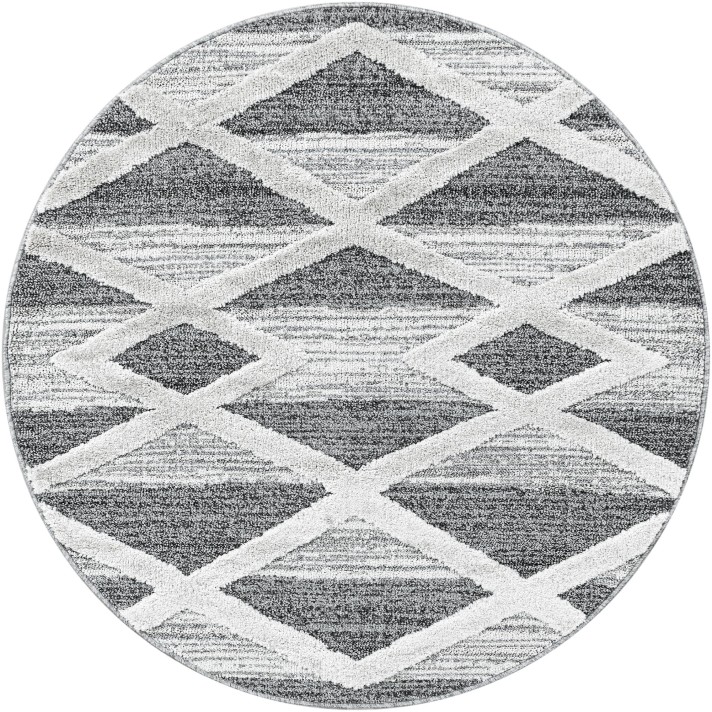 Teppich AYYILDIZ PISA Grau Rund 200cm Polypropylen