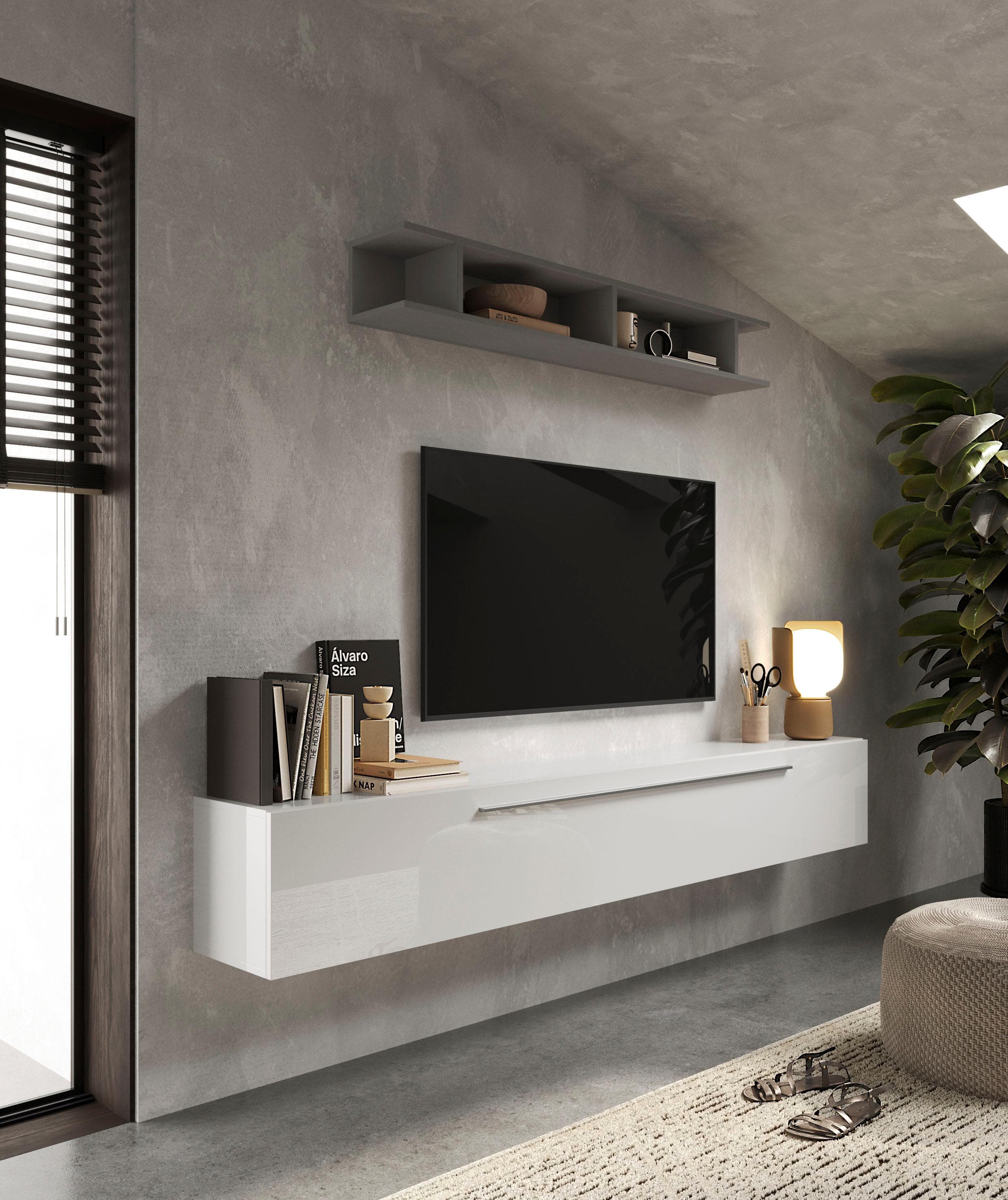 HOME AFFAIRE Infinity Wohnwand Set Hängend Weiß Grau