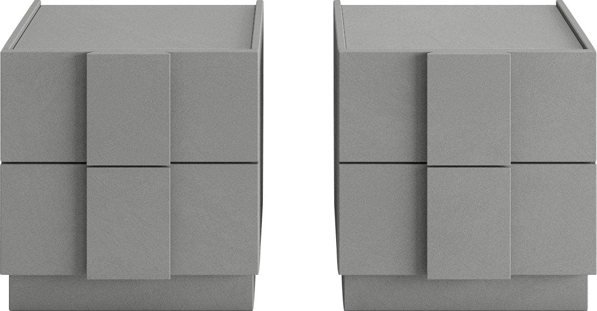 Nachtschrank INOSIGN Jupiter Steingrau 2 Schubladen