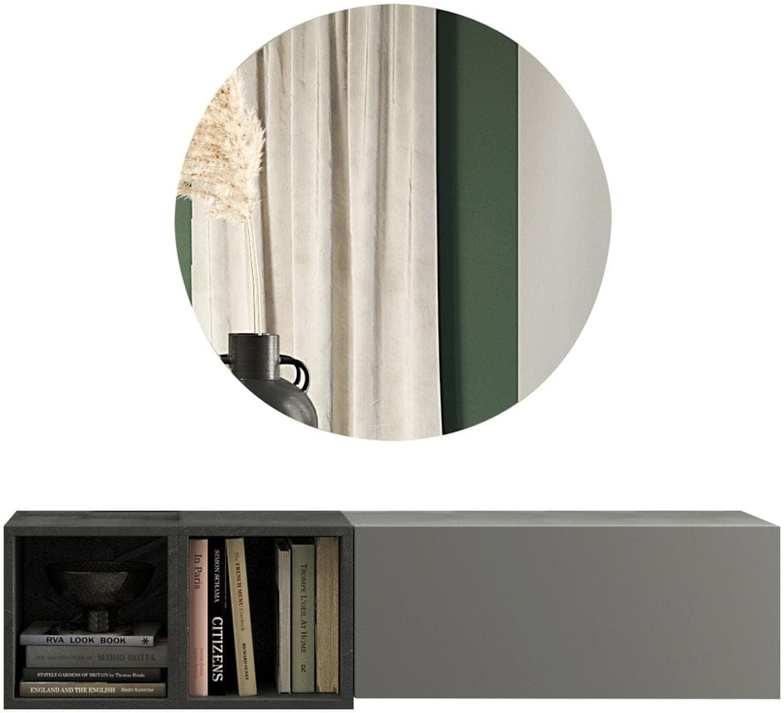 Modernes Garderobenset mit Hängeschrank, Würfelregal & Spiegel