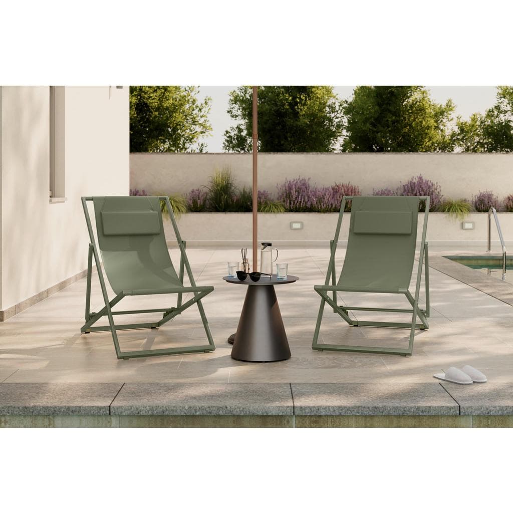 Ambia Garden Sonnenliege Hellgrün Metall Textil