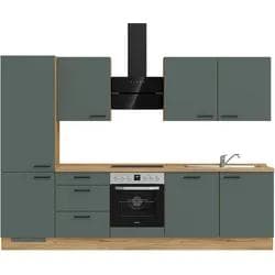 Nobilia Küchenzeile Easytouch II Grün Eiche Sierra Nachbildung