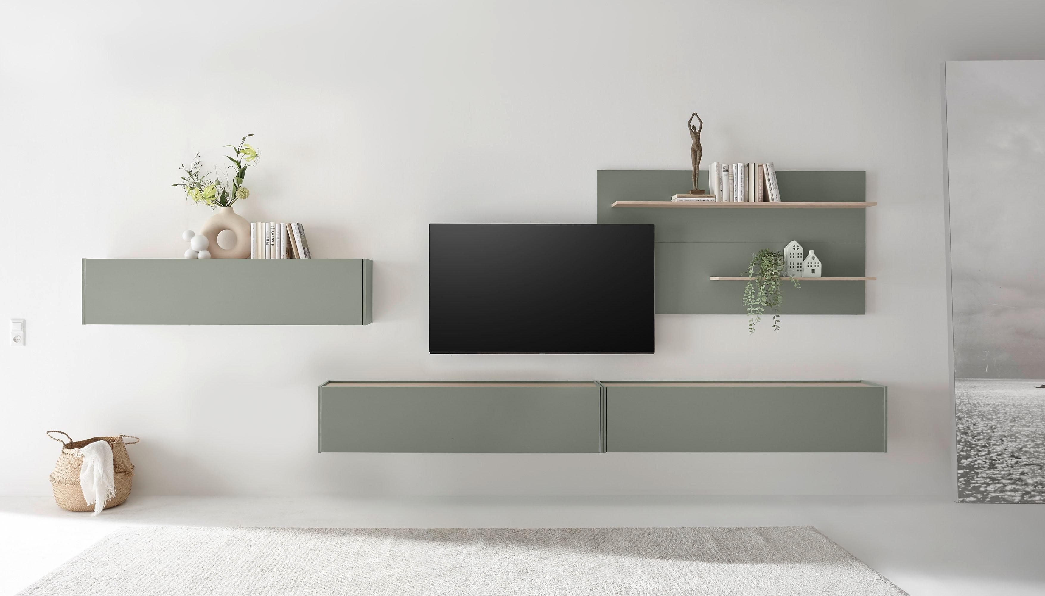 Wohnwand City/Giron Grün Holzwerkstoff Home Affaire