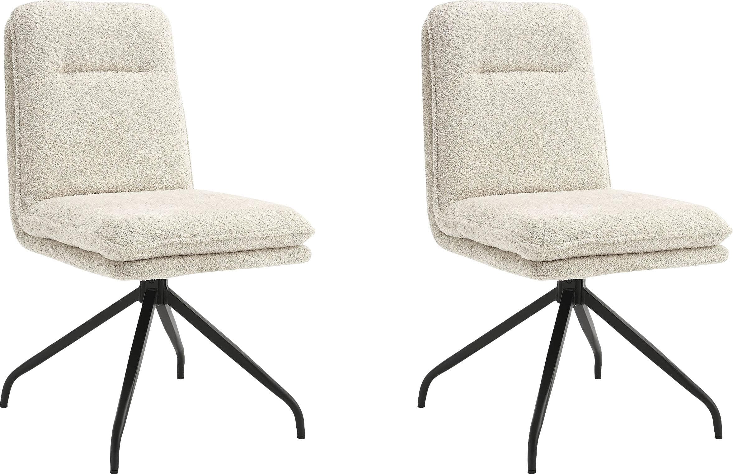 HOME AFFAIRE Valencia Esszimmerstuhl 2er Set Beige Schwarz Metall
