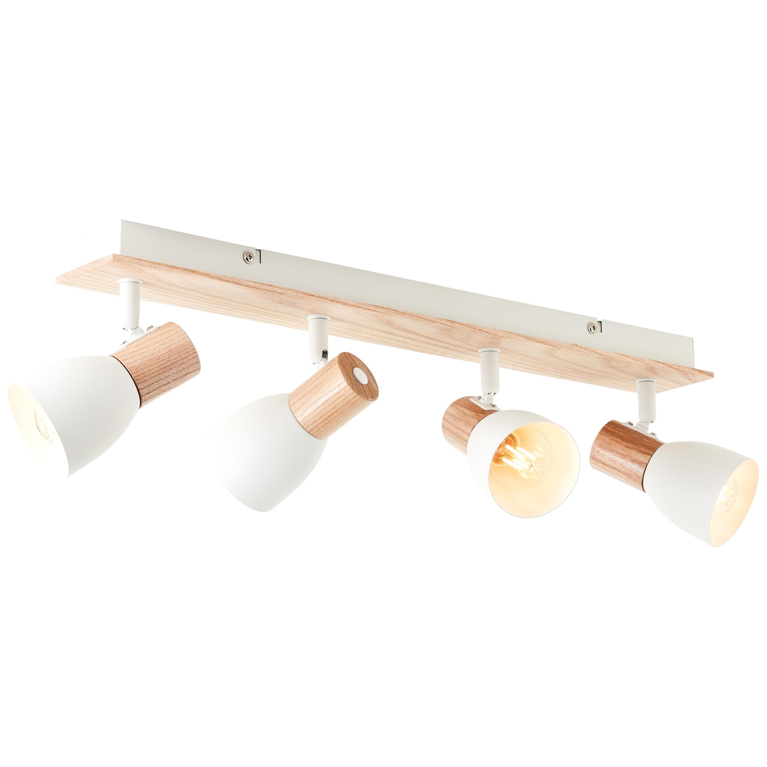 Brilliant Deckenstrahler Daintree: Schwenkbare Metall/Holz-Leuchte Weiß/Natur