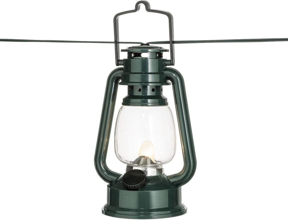 KONSTSMIDE LED-Lichterkette Grün 17m 8 Sturmlaternen