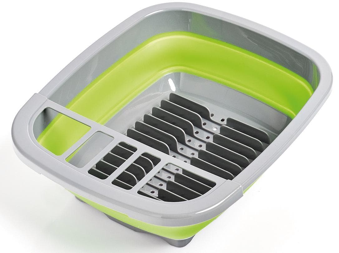 ZELLER PRESENT Geschirrständer Faltbar Grün/Grau Polypropylen