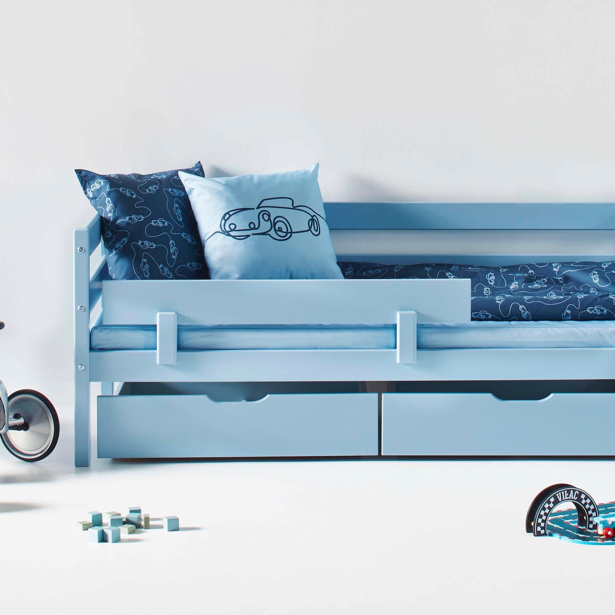 Hoppekids ECO Comfort Kinderbett Kiefer Massivholz Blau