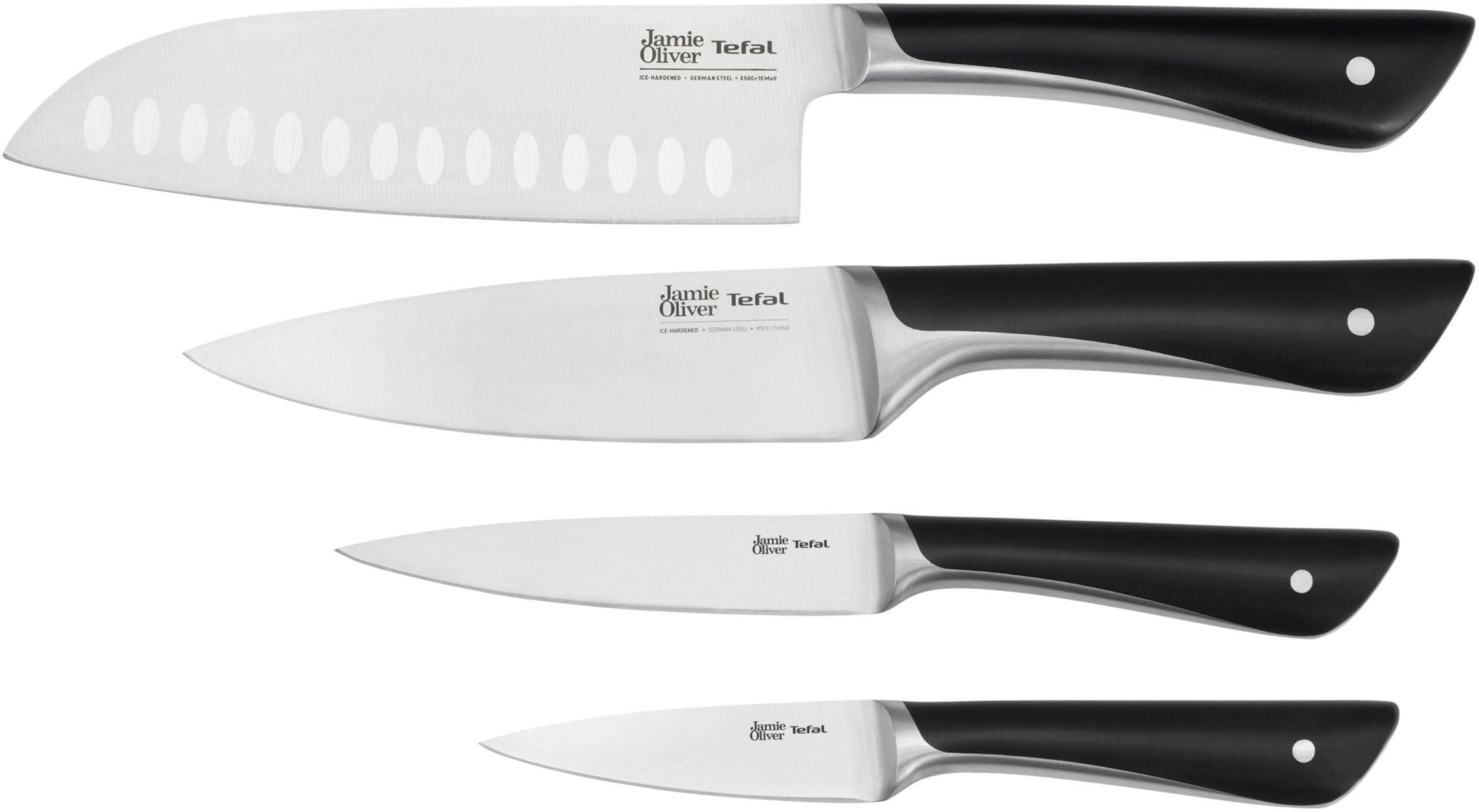 Tefal Jamie Oliver Messer-Set 4-tlg. Schwarz/Edelstahlfarben