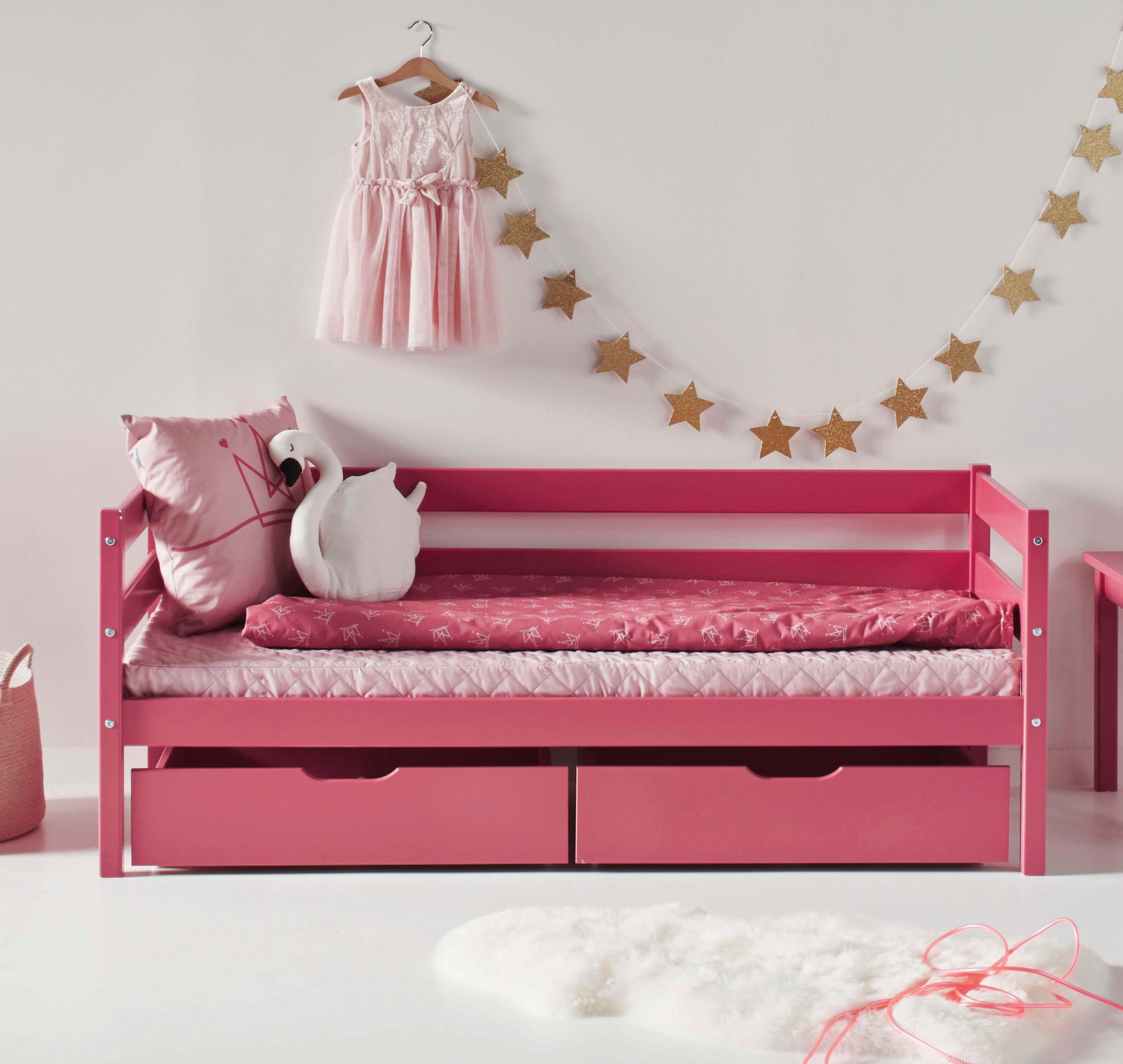 Hoppekids ECO Comfort Kinderbett Rosa Massivholz