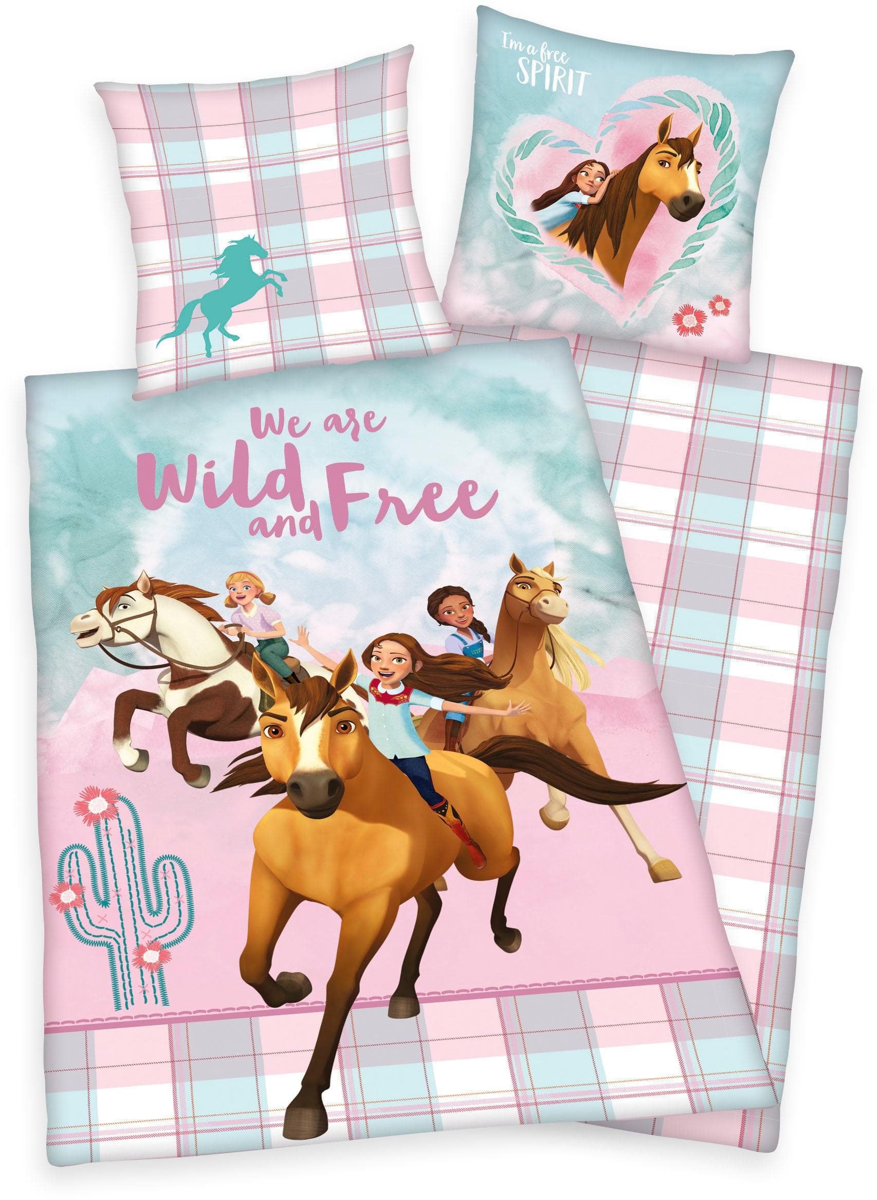 Herding Kinderbettwäsche Spirit Renforcé mit Pferd Lucky Motiv - 2-teilig