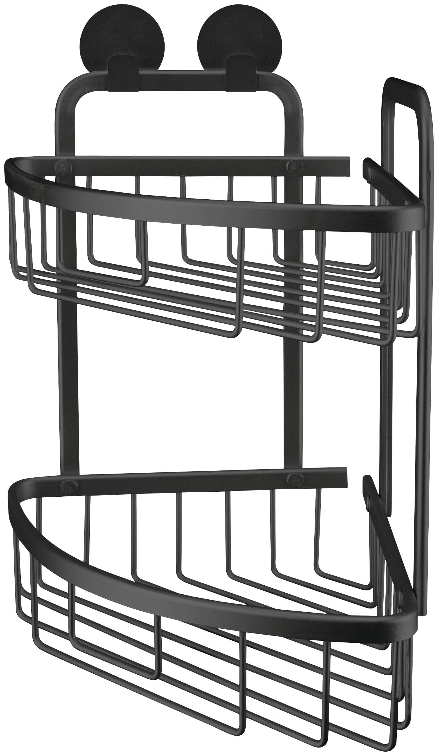 Duschkorb KLEINE WOLKE Rocco Schwarz Aluminium