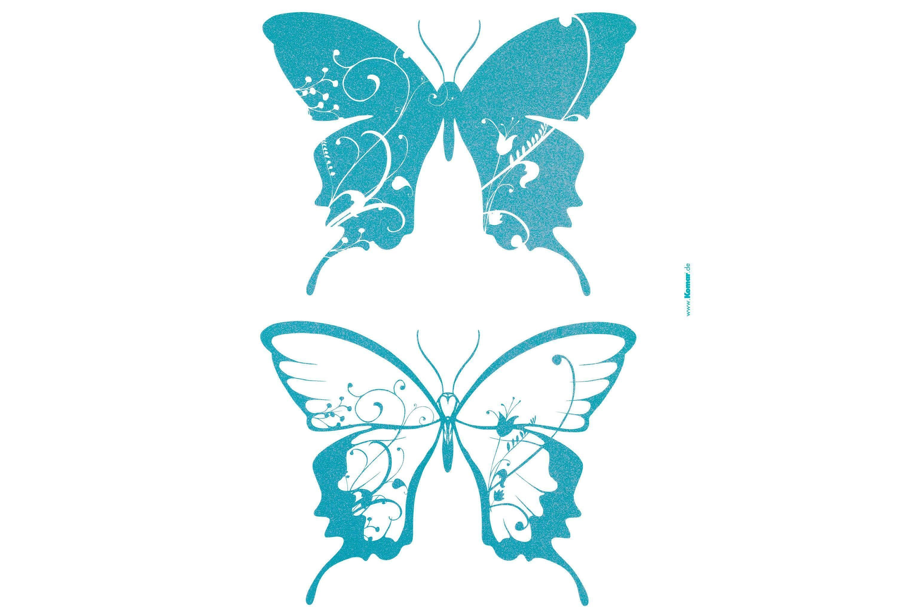Wandtattoo Komar Farfalle Schmetterlinge Blau Selbstklebend