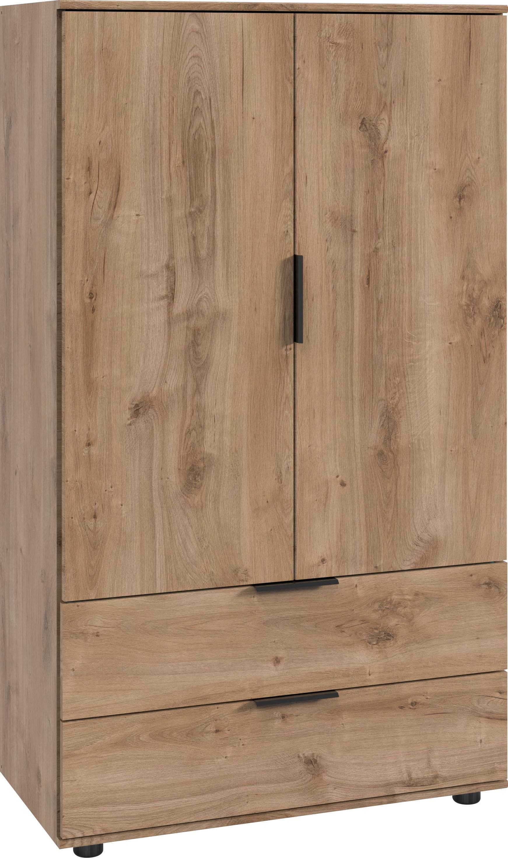 Modernes Kleiderschrank-Set mit 2 Schubladen und Metallgriffen