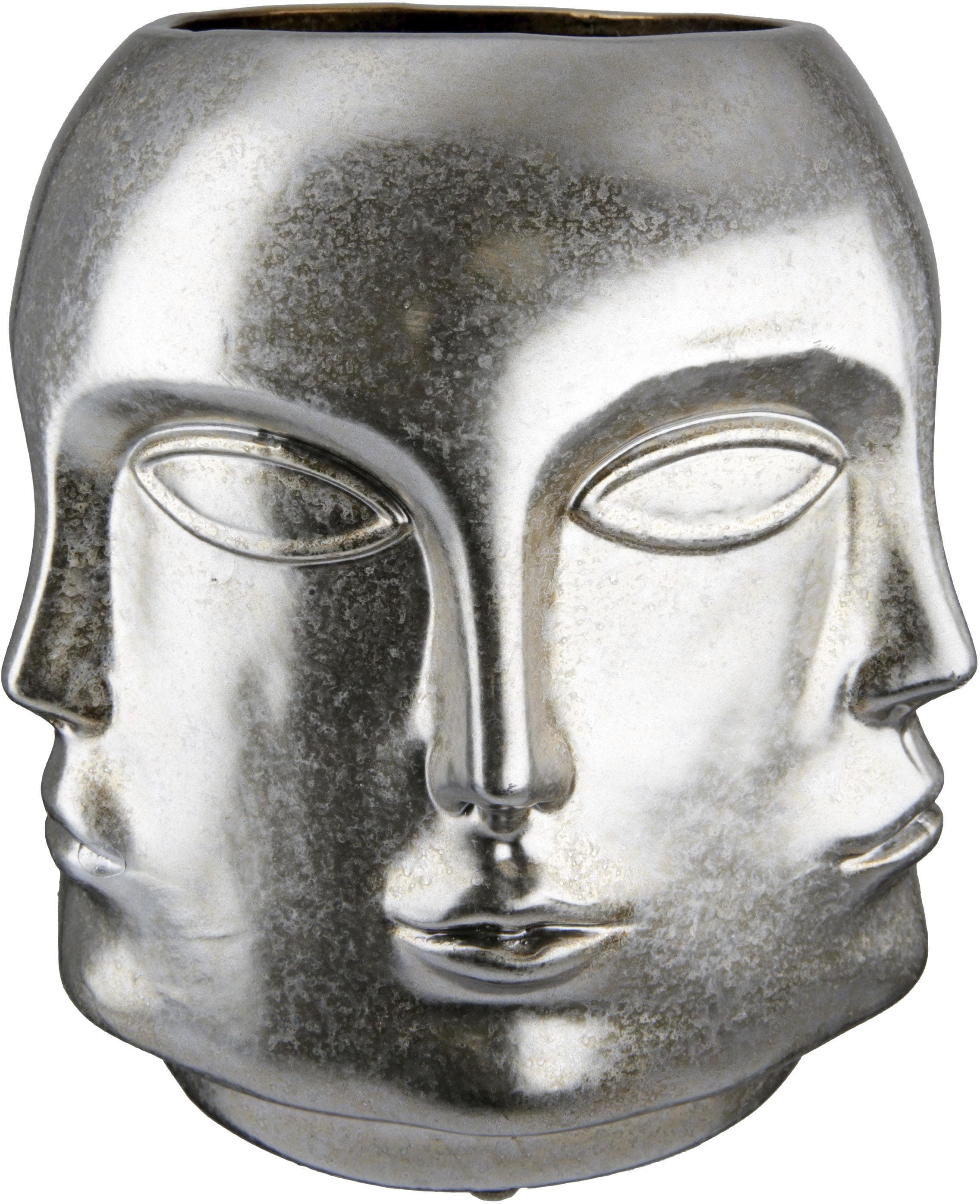 CASABLANCA by GILDE Tischvase Crado silber Keramik